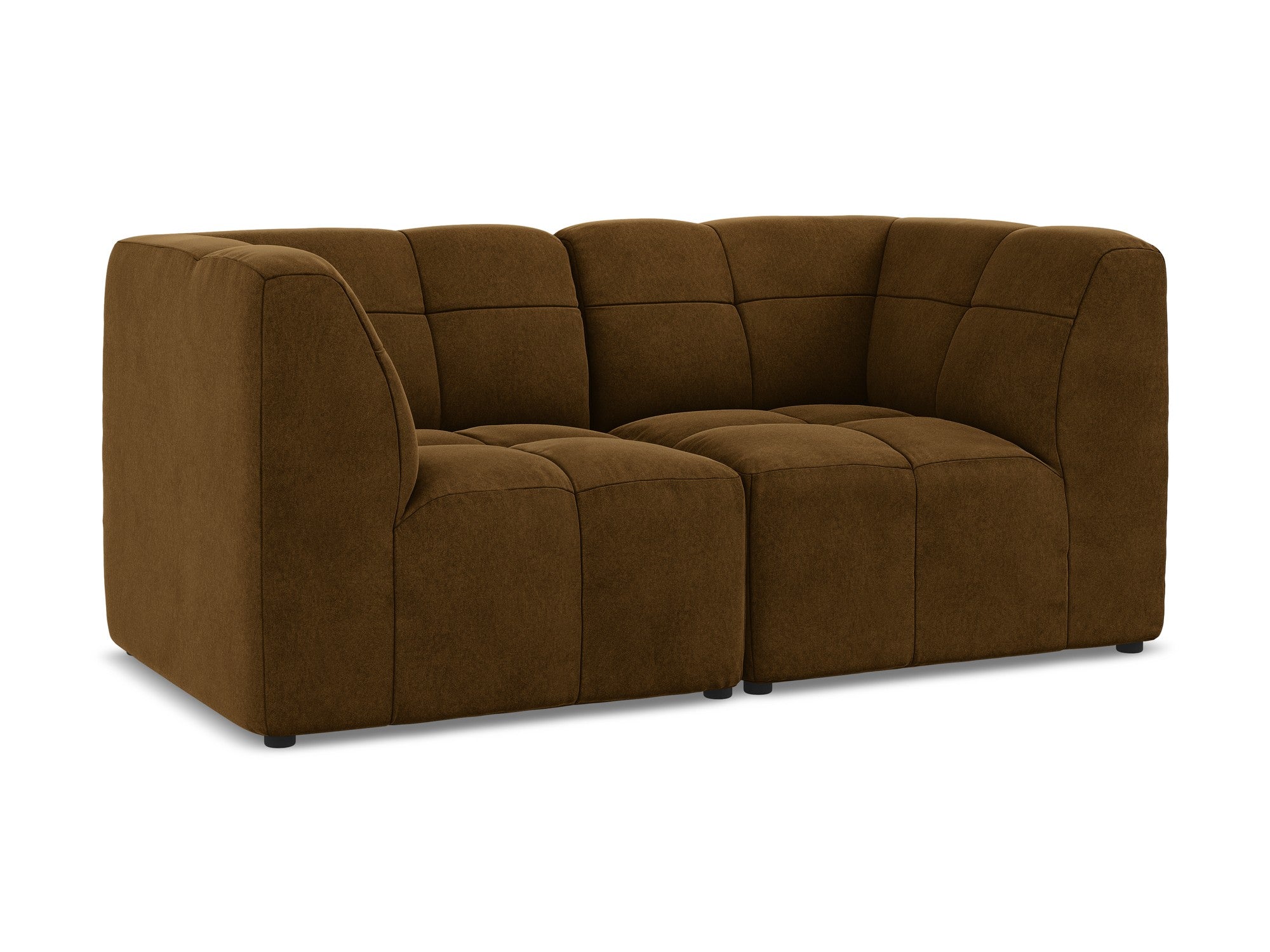 Modulares Samtsofa für 2 Personen ALOHA in Senfgelb