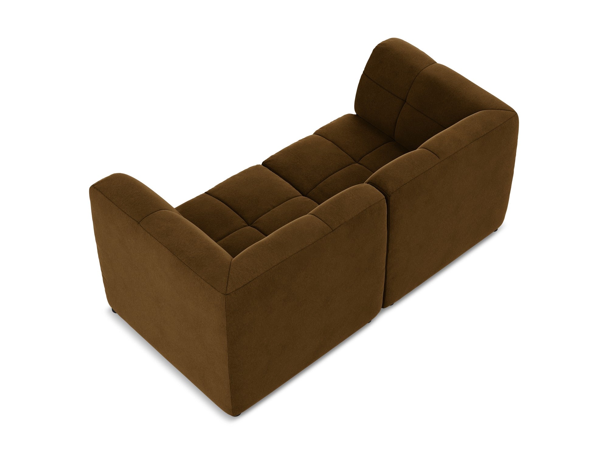 Modulares Samtsofa für 2 Personen ALOHA in Senfgelb