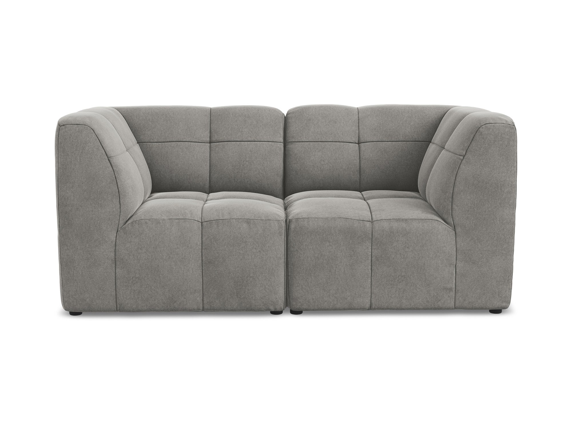 Modulares Samtsofa für 2 Personen ALOHA grau