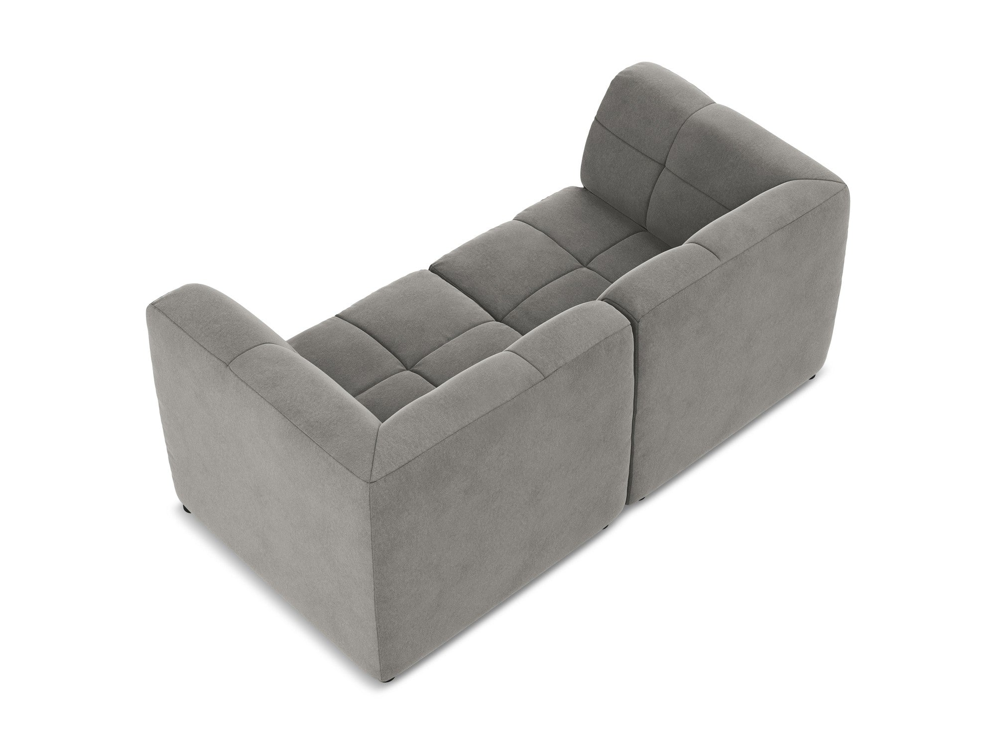 Modulares Samtsofa für 2 Personen ALOHA grau