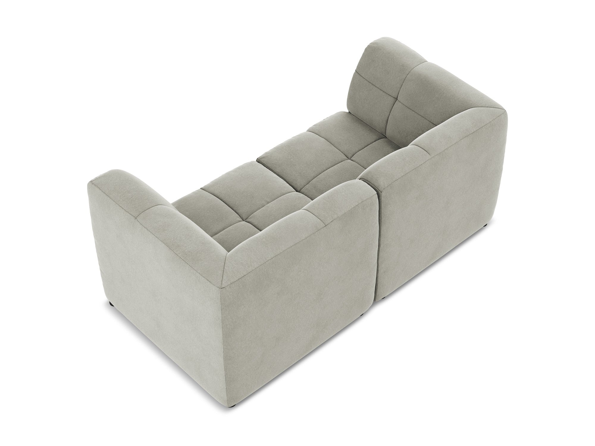 Velvet modular sofa for two ALOHA light gray