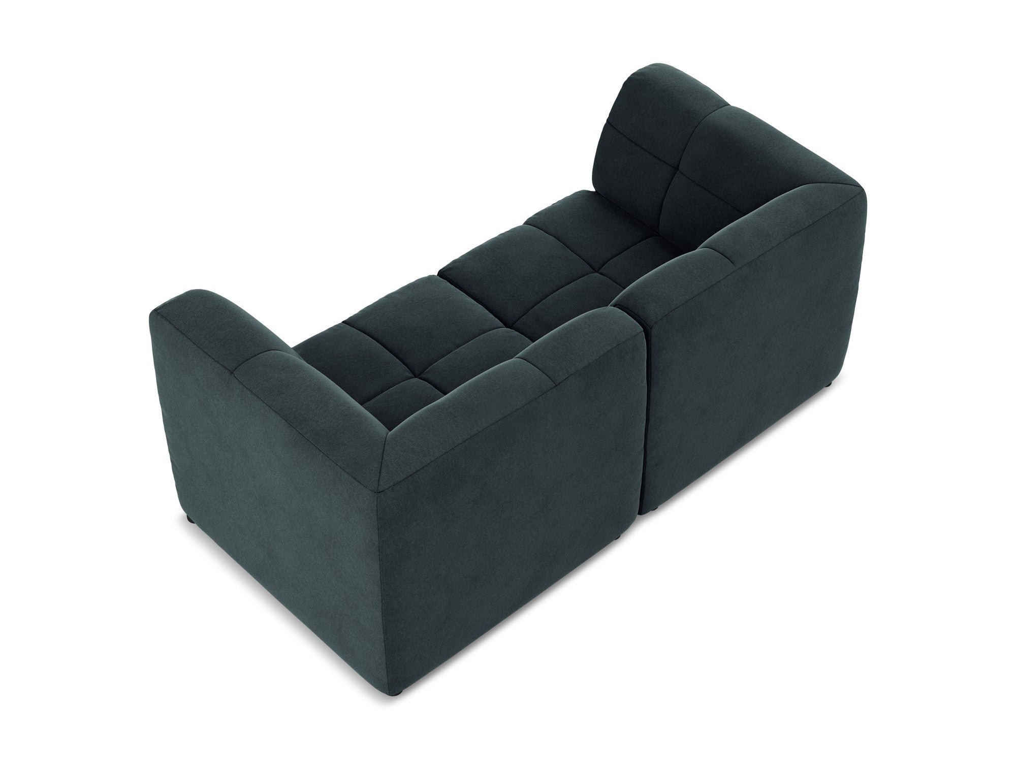Modulares Samtsofa für 2 Personen ALOHA in Meeresgrün