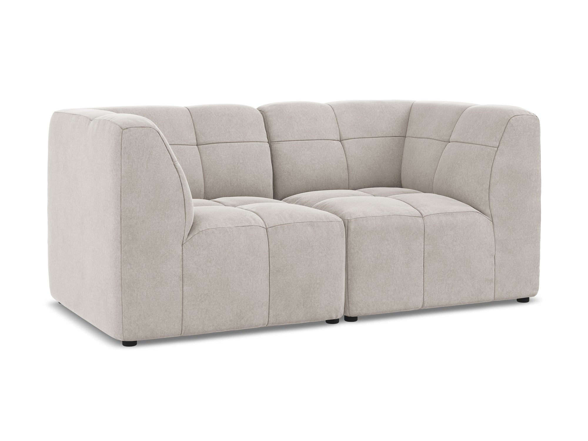 Modulares Samtsofa für 2 Personen ALOHA hellbeige