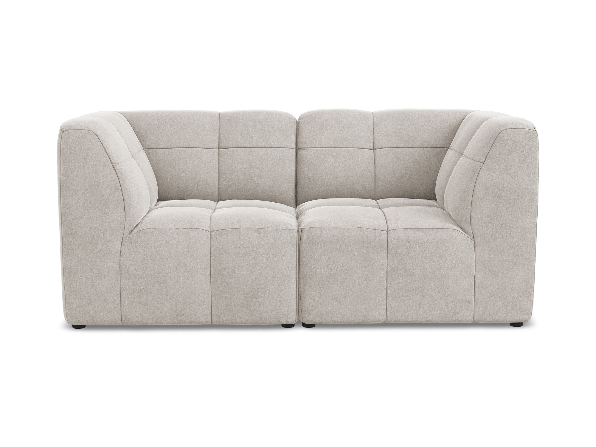 Modulares Samtsofa für 2 Personen ALOHA hellbeige