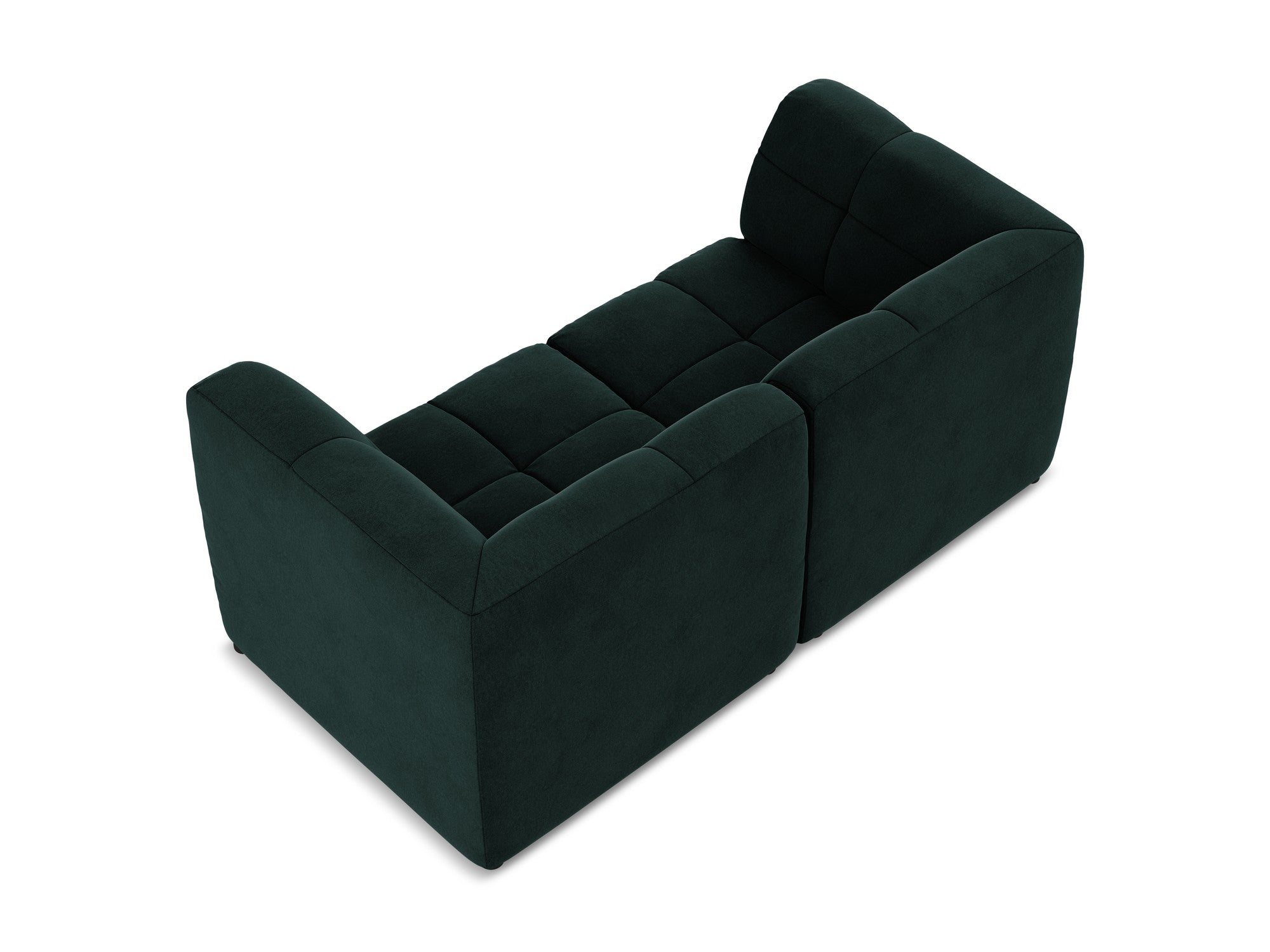 Modulares Samtsofa für 2 Personen ALOHA graugrün