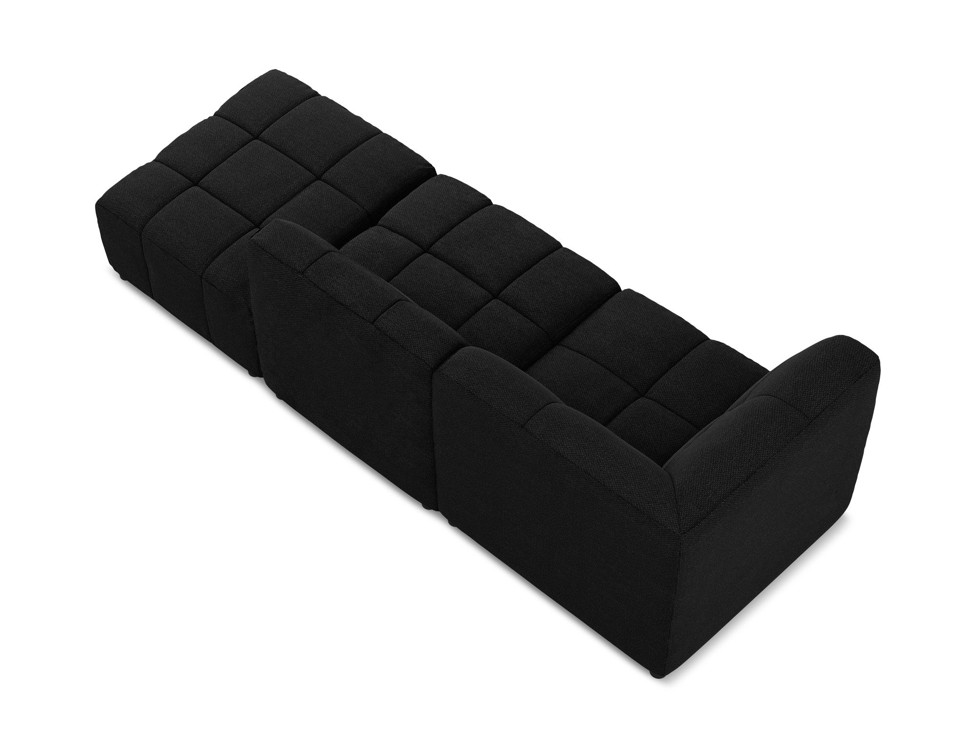 Modulares offenes 3-Sitzer-Sofa ALOHA in schwarzem Boucle