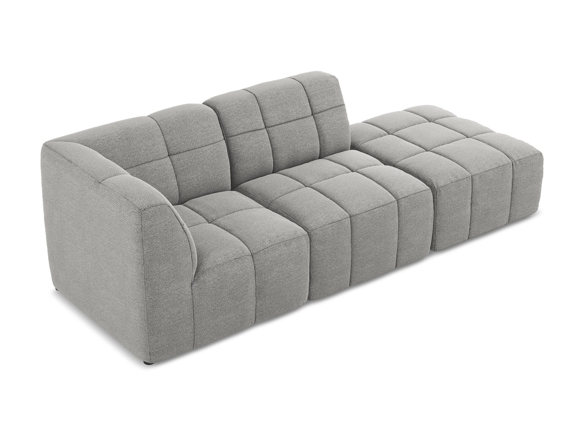 Left-facing open modular sofa ALOHA light gray boucle 3-seater