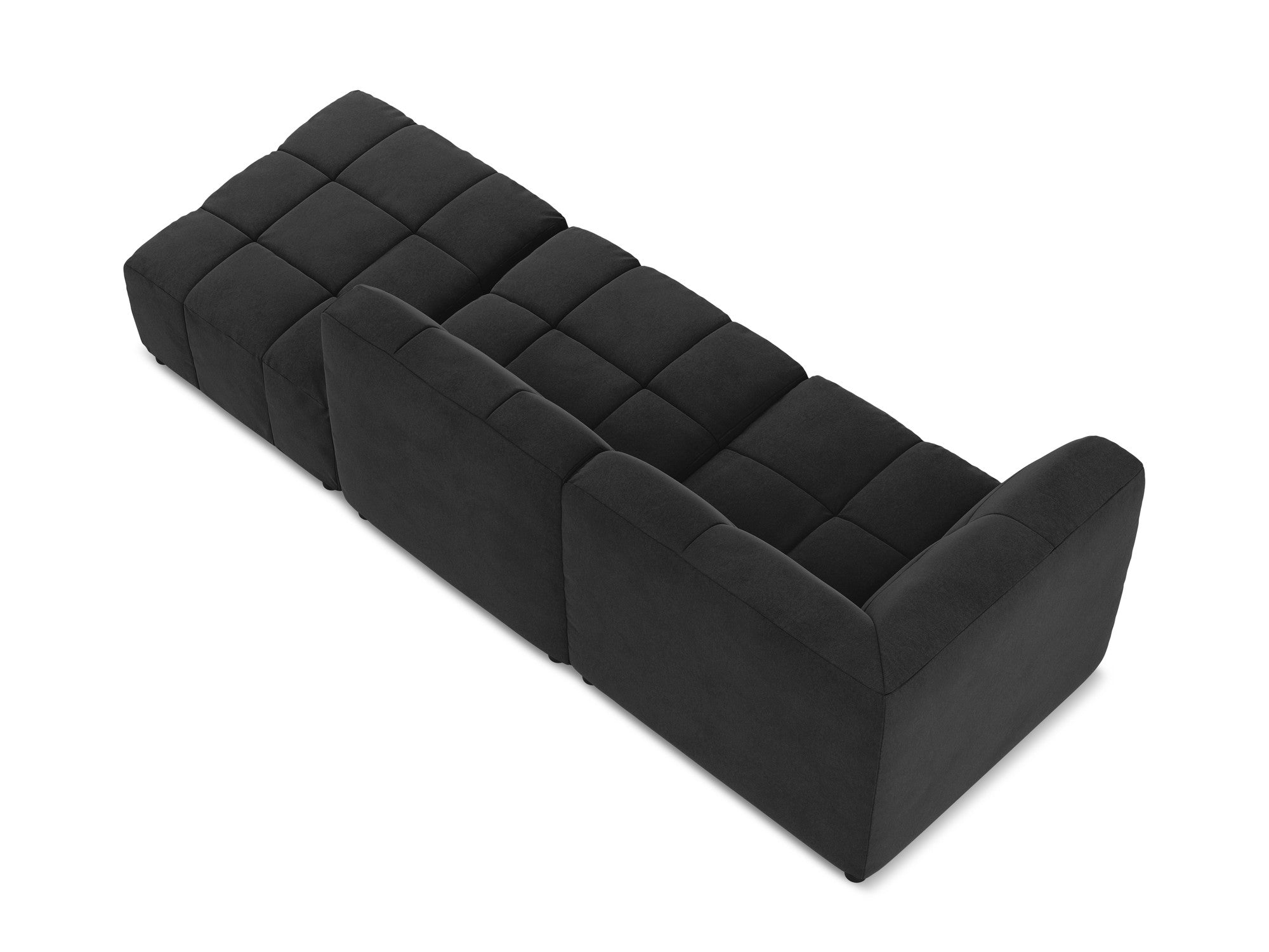 Modulares Samtsofa linksseitig offen 3-sitzig ALOHA schwarz