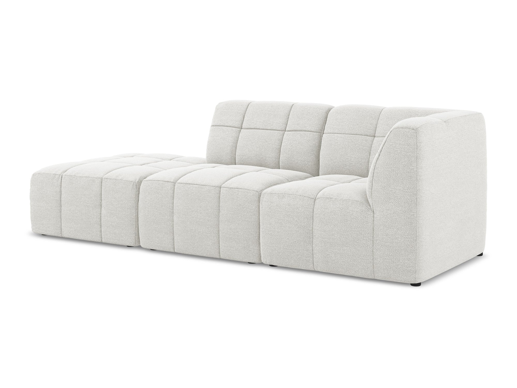 Modulares Sofa mit offener rechter Seite, 3-Sitzer ALOHA, weißes Boucle
