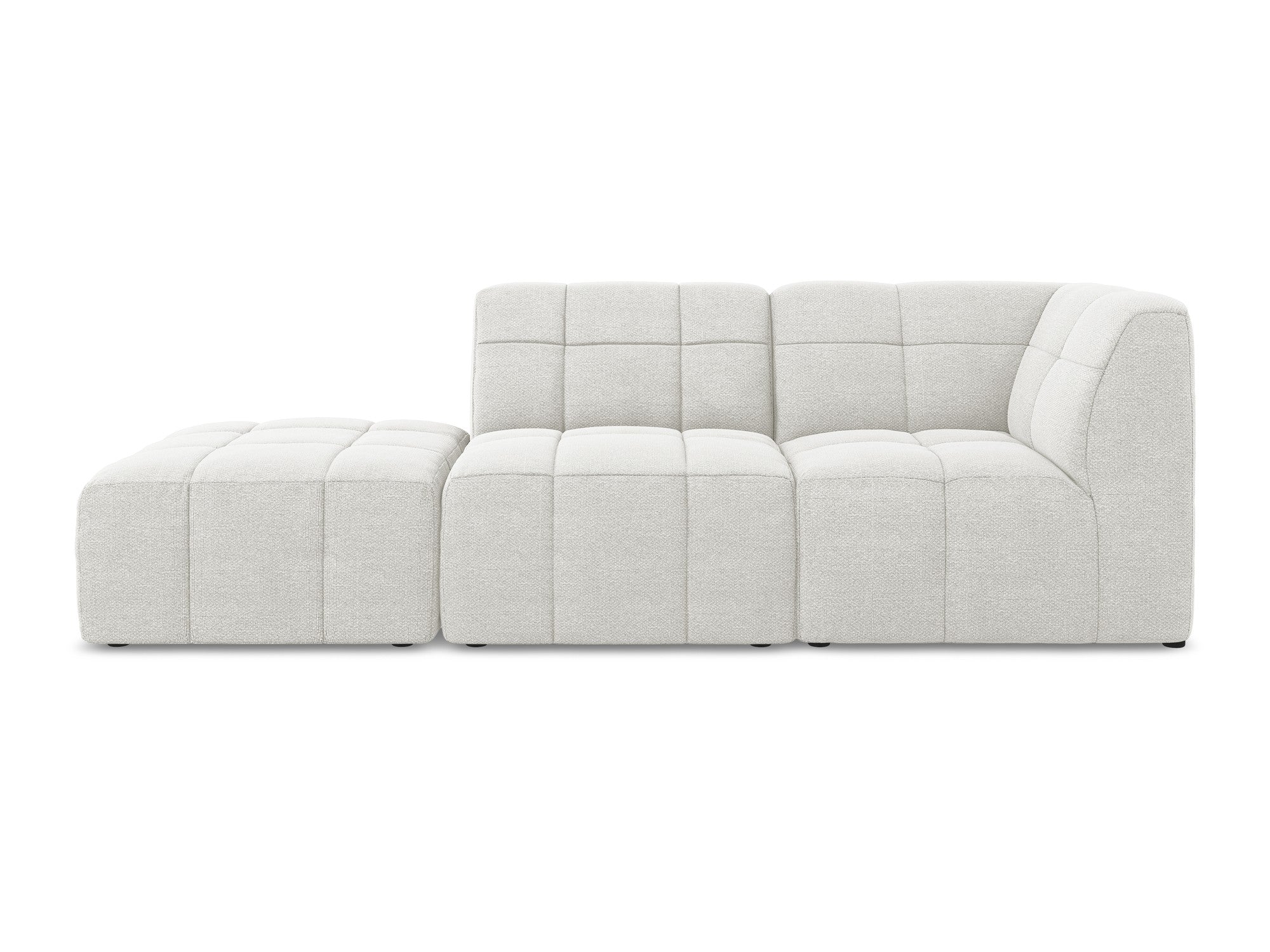 Modulares Sofa mit offener rechter Seite, 3-Sitzer ALOHA, weißes Boucle
