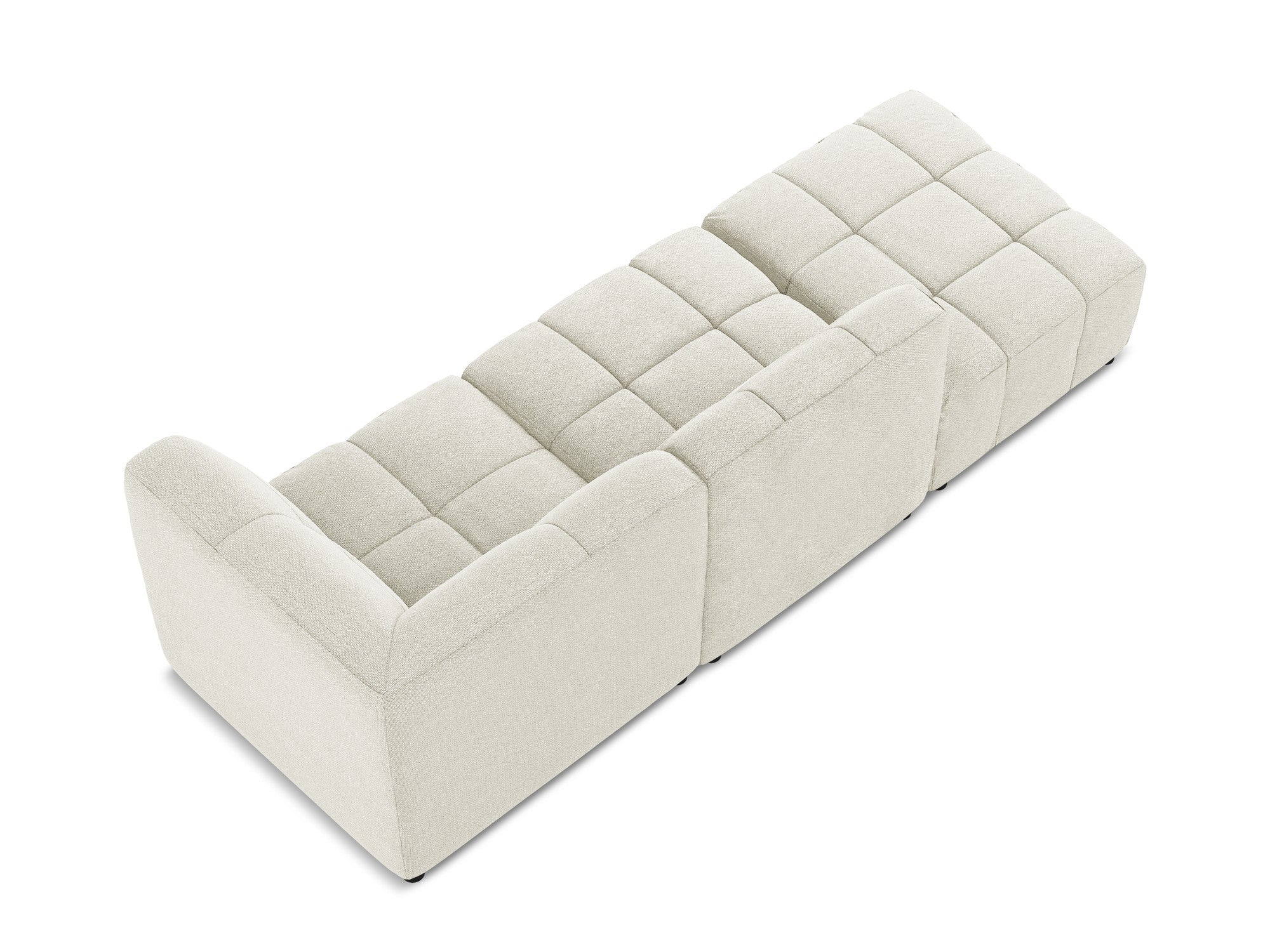 Modulares Sofa mit offener rechter Seite, 3-Sitzer ALOHA, sandfarbener Boucle