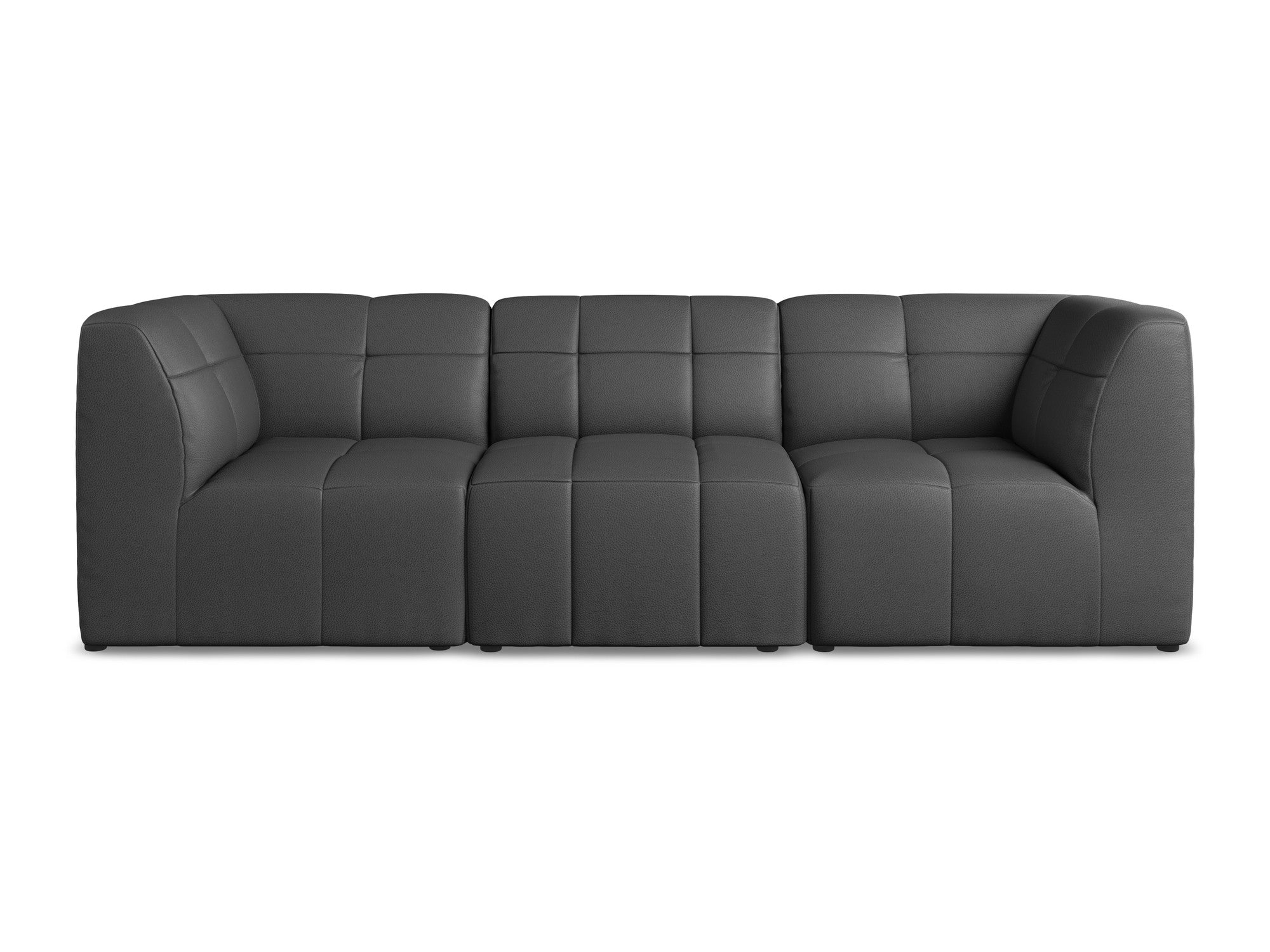 Modulares 3-Sitzer-Sofa ALOHA graues Kunstleder