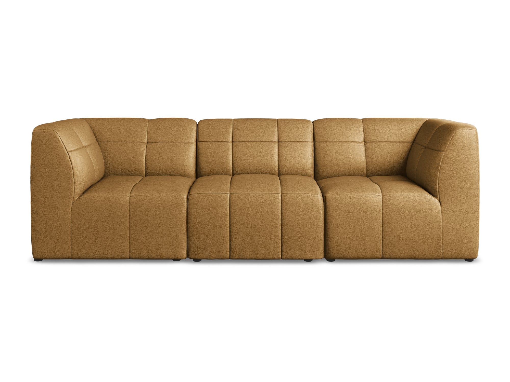 3-seater modular sofa ALOHA in caramel eco-leather