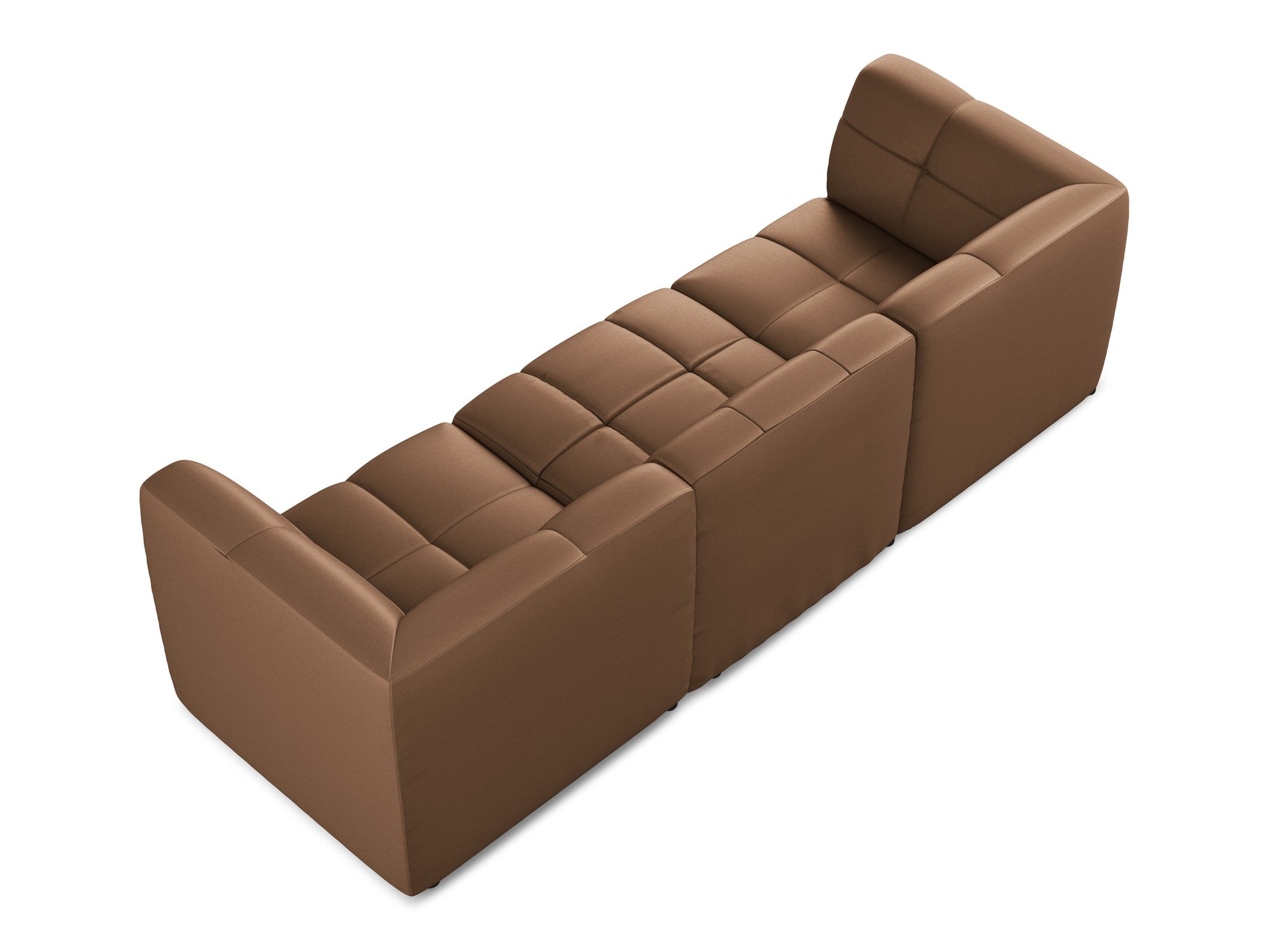 Modulares 3-Sitzer Sofa ALOHA aus schokoladenbraunem Kunstleder