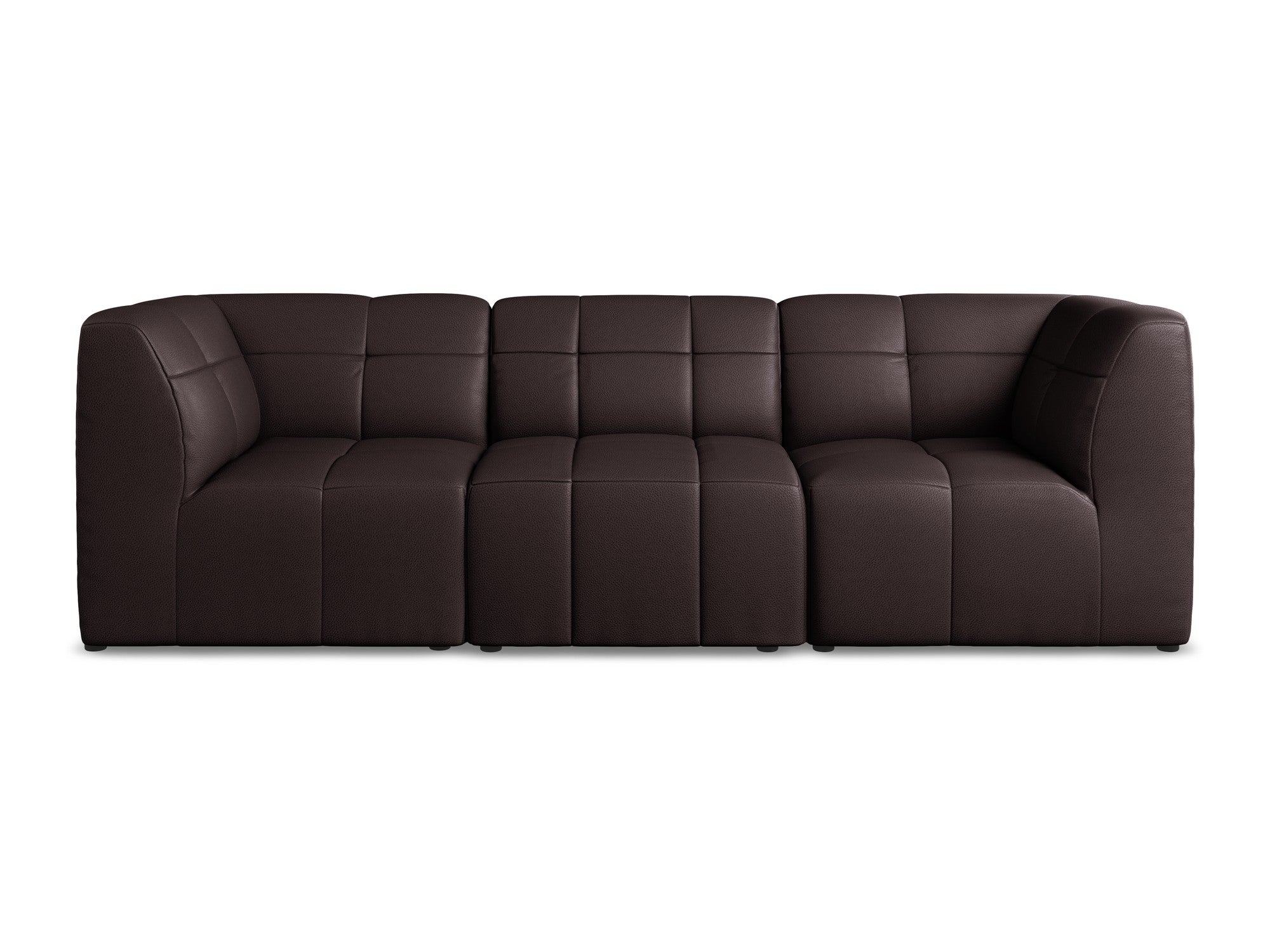 Modulares 3-Sitzer Sofa ALOHA in pflaumenfarbener Kunstleder