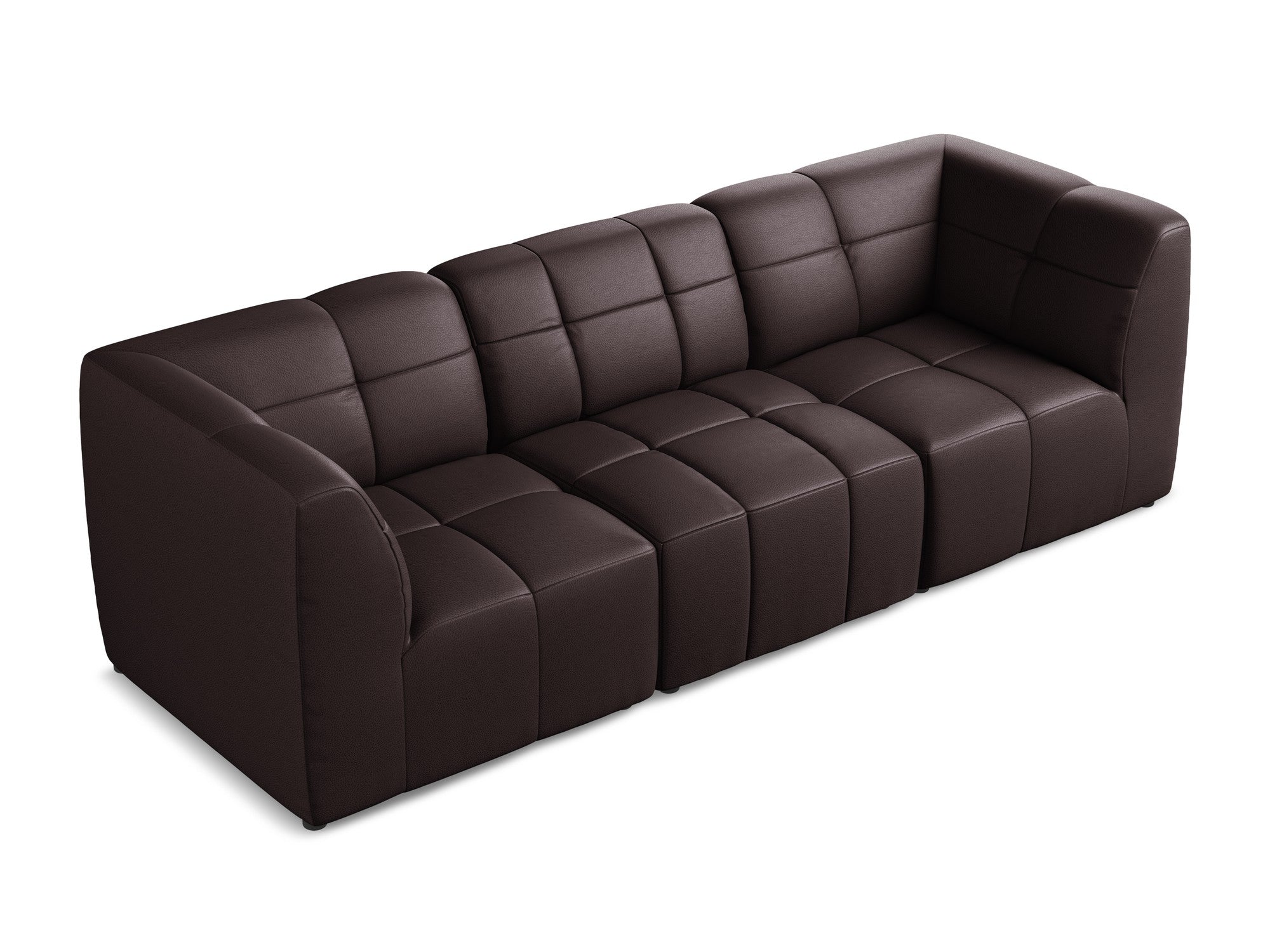 Modulares 3-Sitzer Sofa ALOHA in pflaumenfarbener Kunstleder