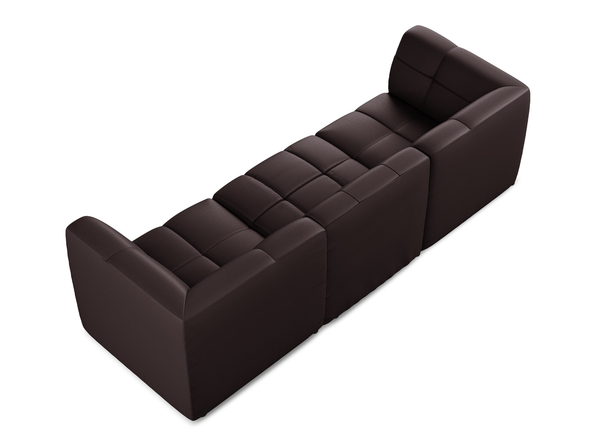 Modulares 3-Sitzer Sofa ALOHA in pflaumenfarbener Kunstleder