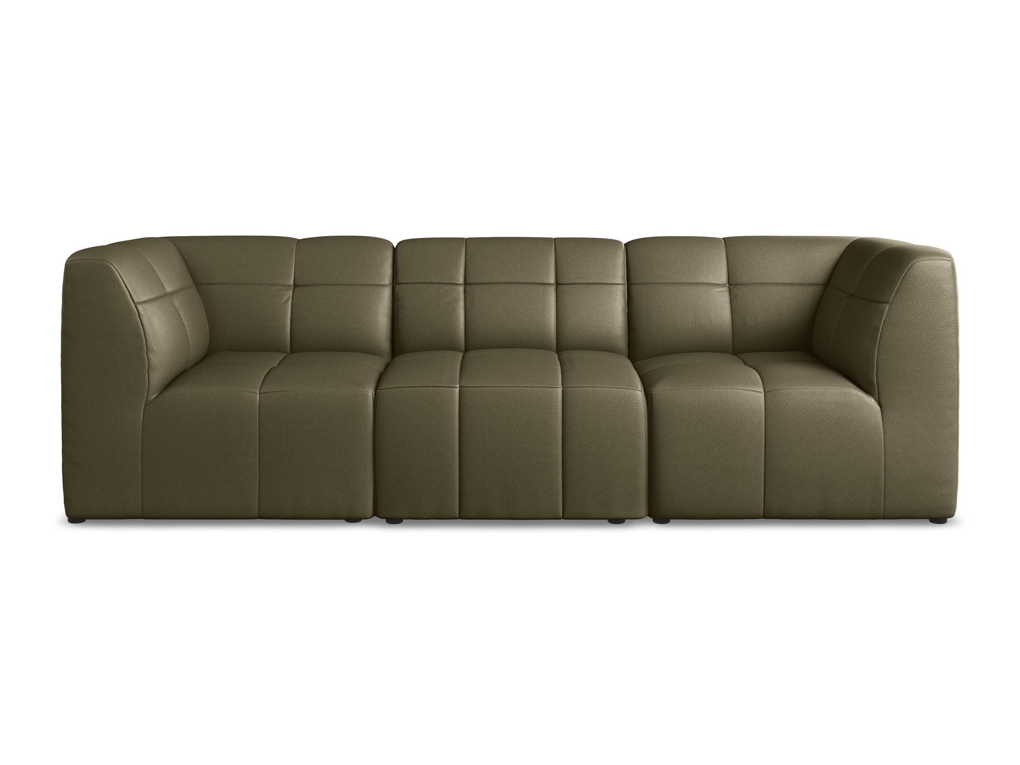 Modulares 3-Sitzer Sofa ALOHA olivgrünes Kunstleder