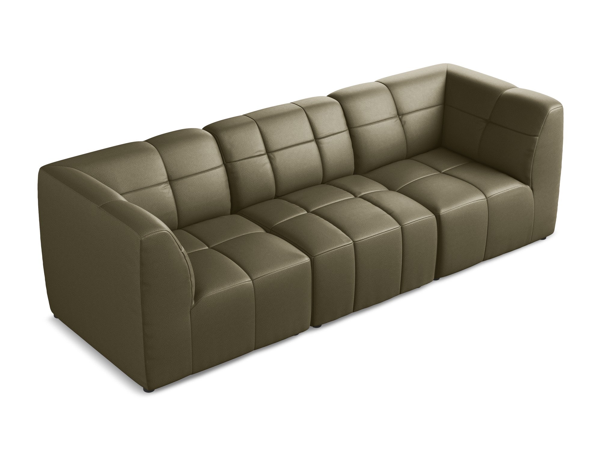 Modulares 3-Sitzer Sofa ALOHA olivgrünes Kunstleder