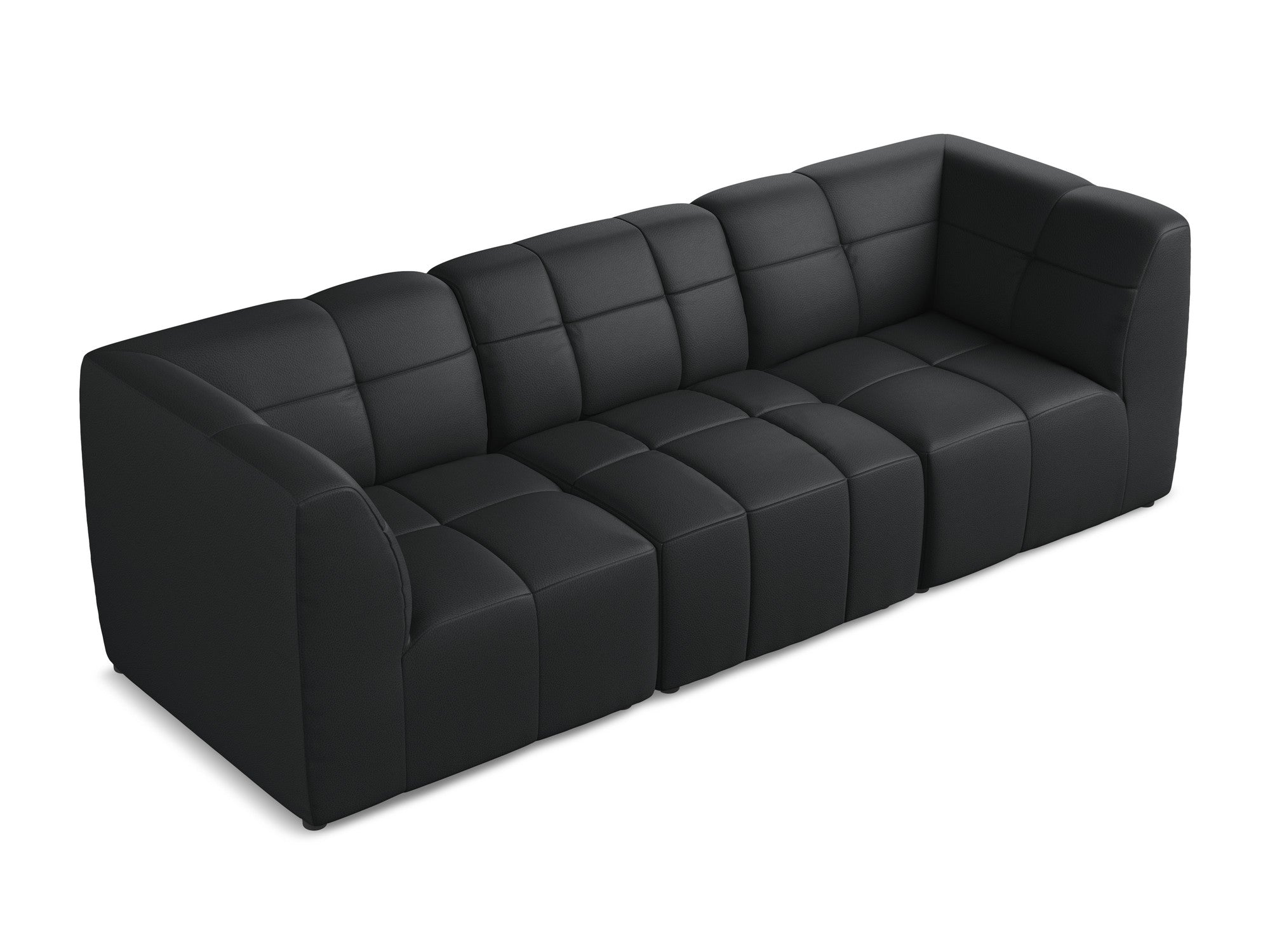 Modulares 3-Sitzer Sofa ALOHA schwarze Kunstleder