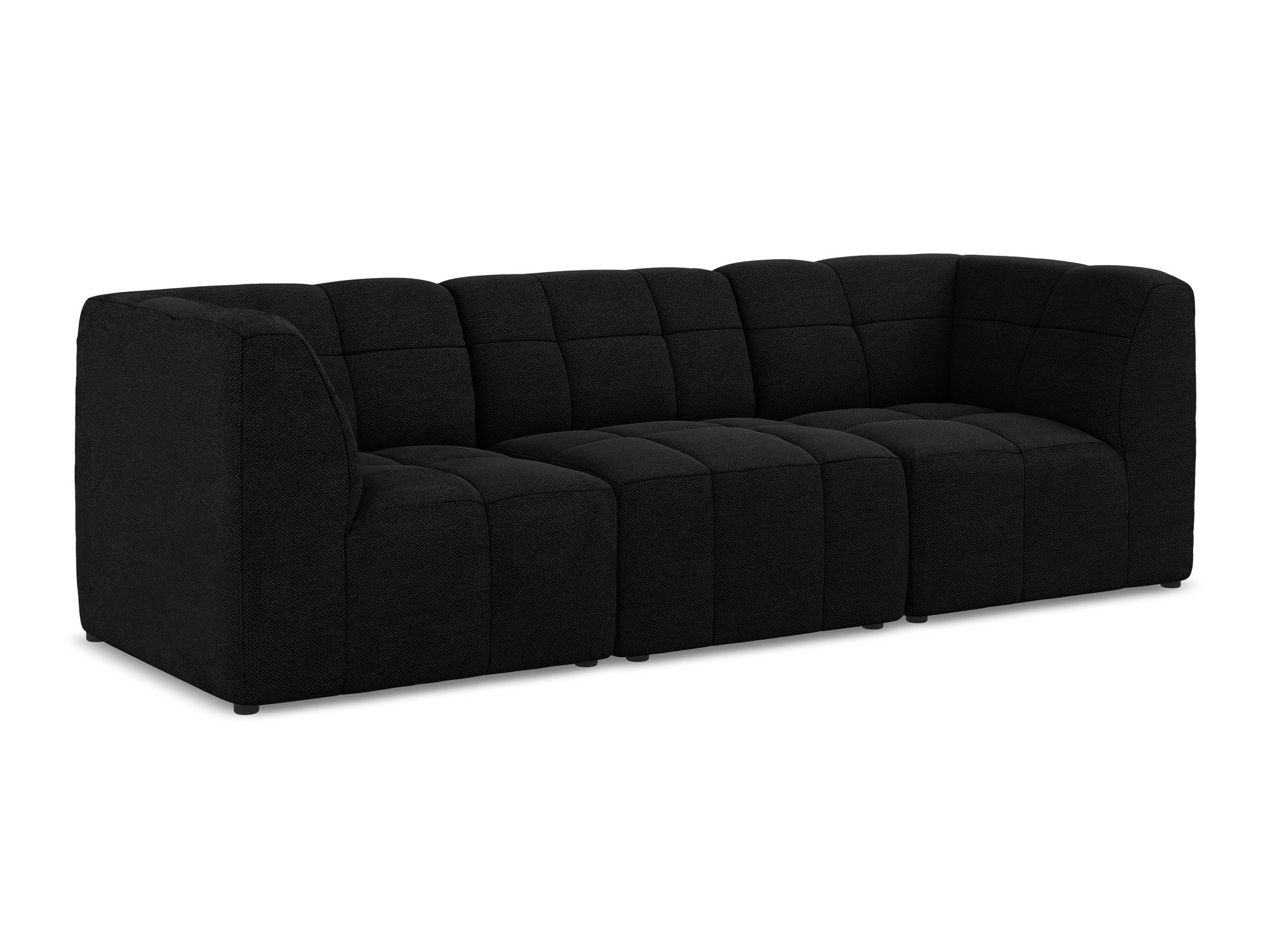 Modulares 3-Sitzer Sofa ALOHA schwarzes Boucle