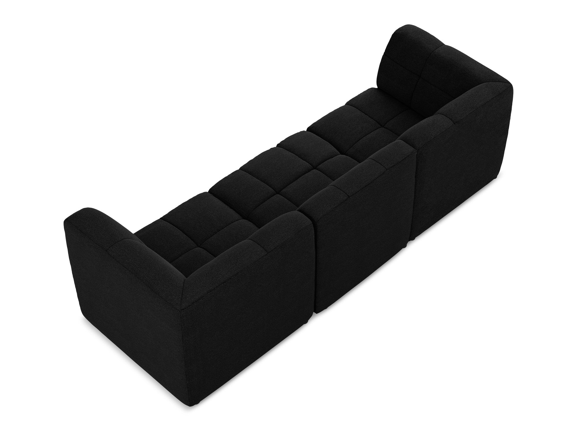 Modulares 3-Sitzer Sofa ALOHA schwarzes Boucle