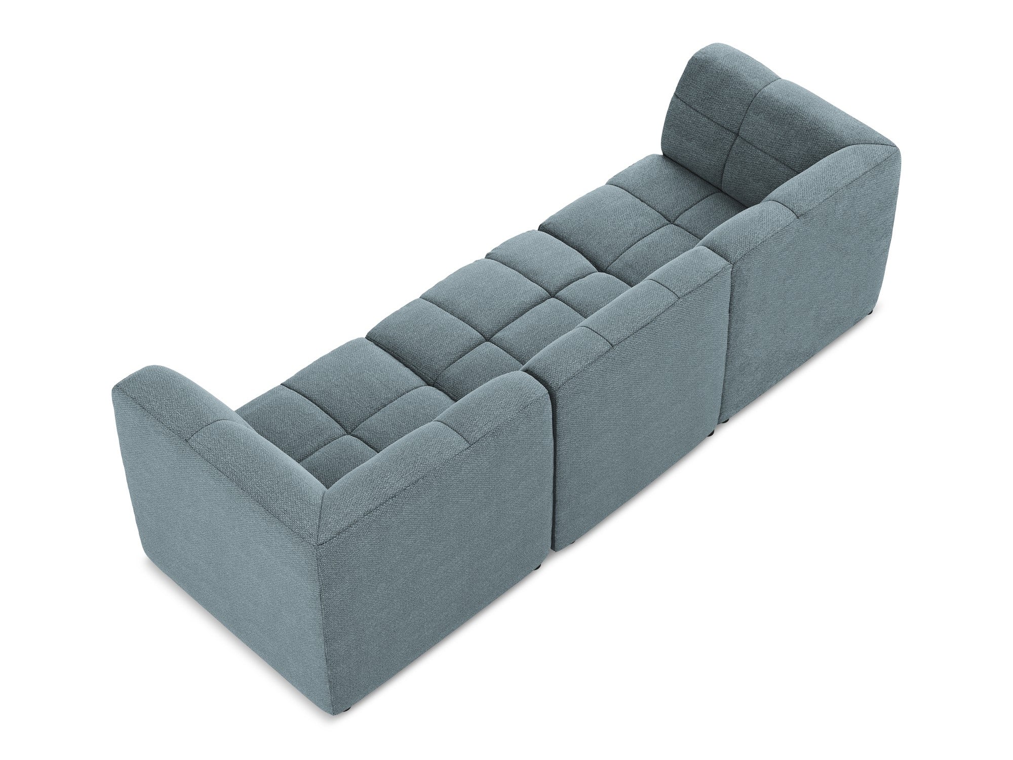 Modulares 3-Sitzer Sofa ALOHA in jeansblauem Boucle