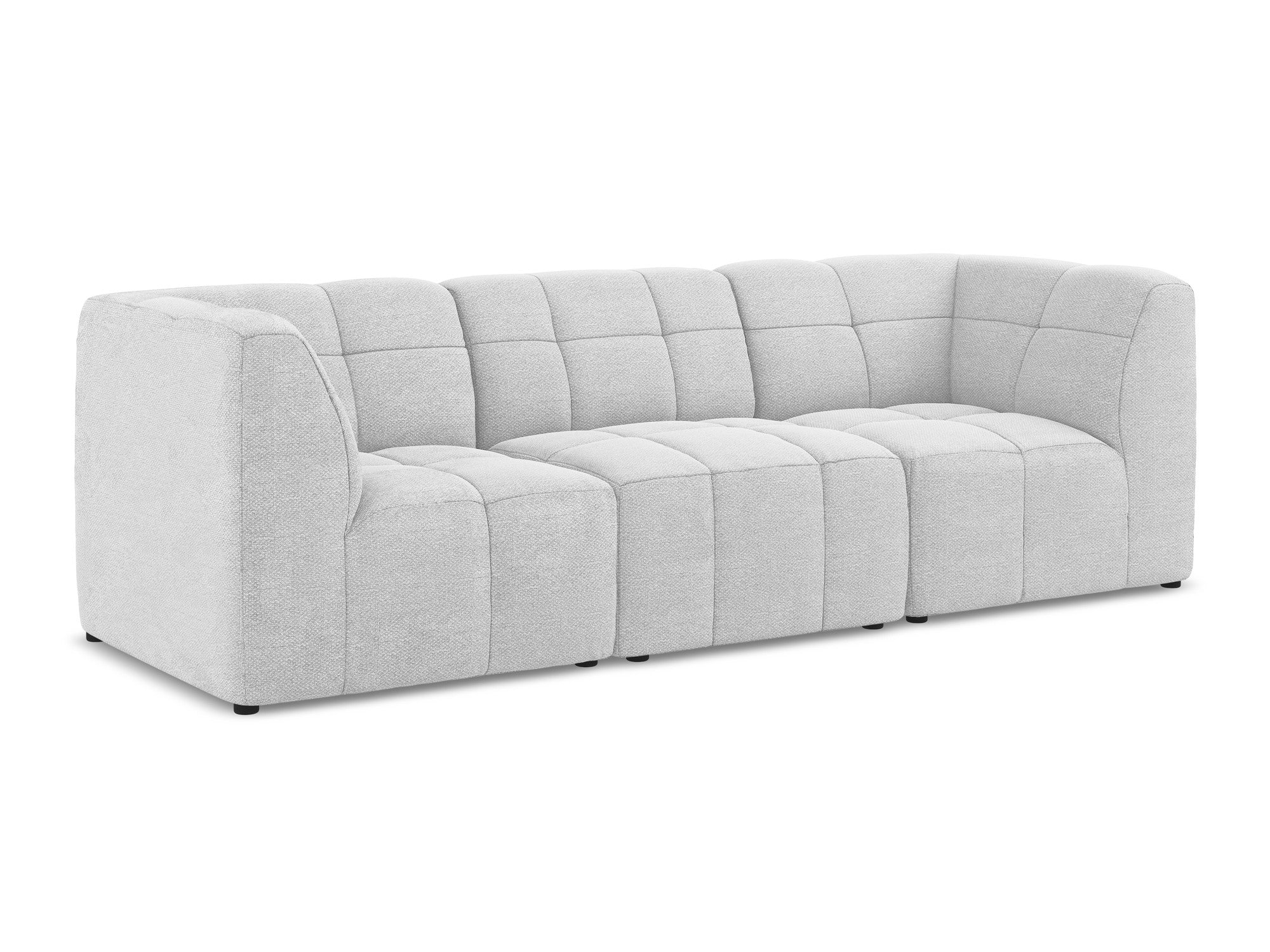 Modulares 3-Sitzer Sofa ALOHA silbernes Boucle