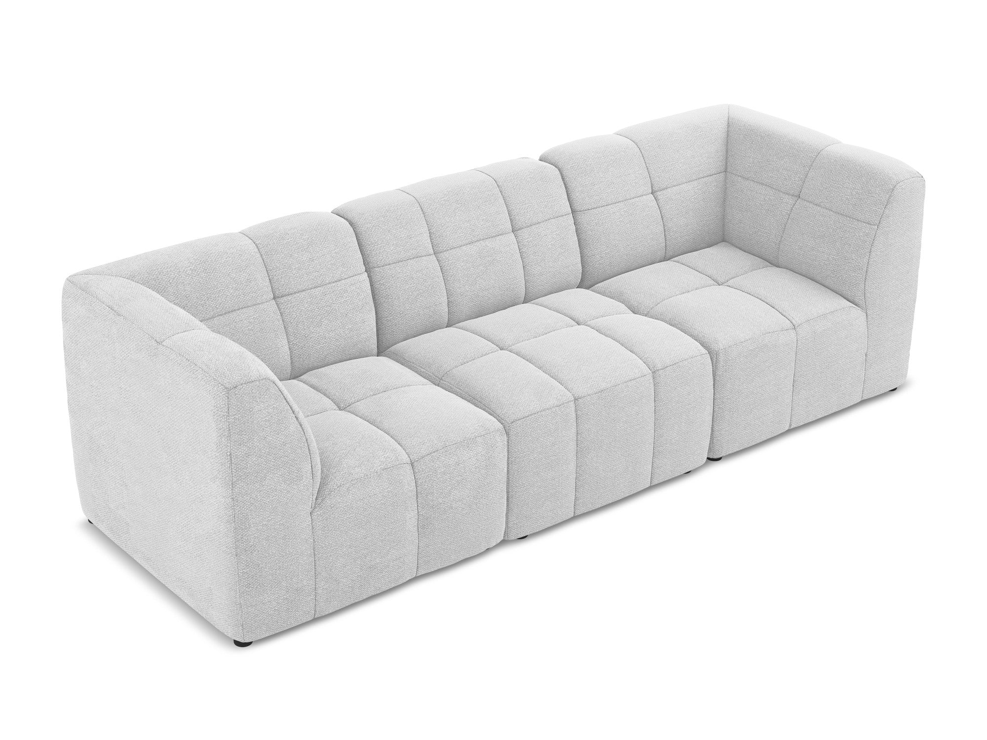Modulares 3-Sitzer Sofa ALOHA silbernes Boucle