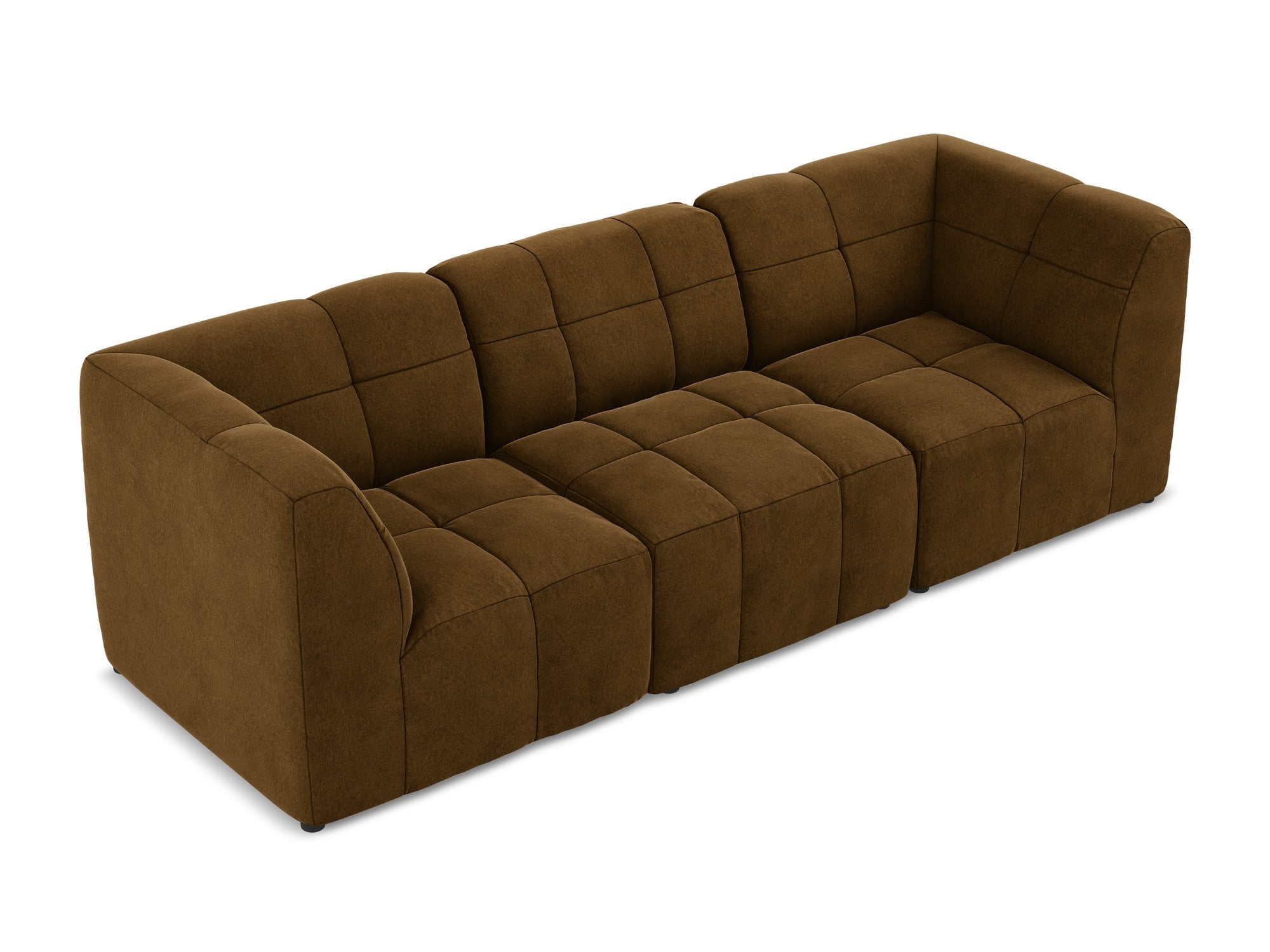 Modulares Samtsofa für 3 Personen ALOHA in Senfgelb