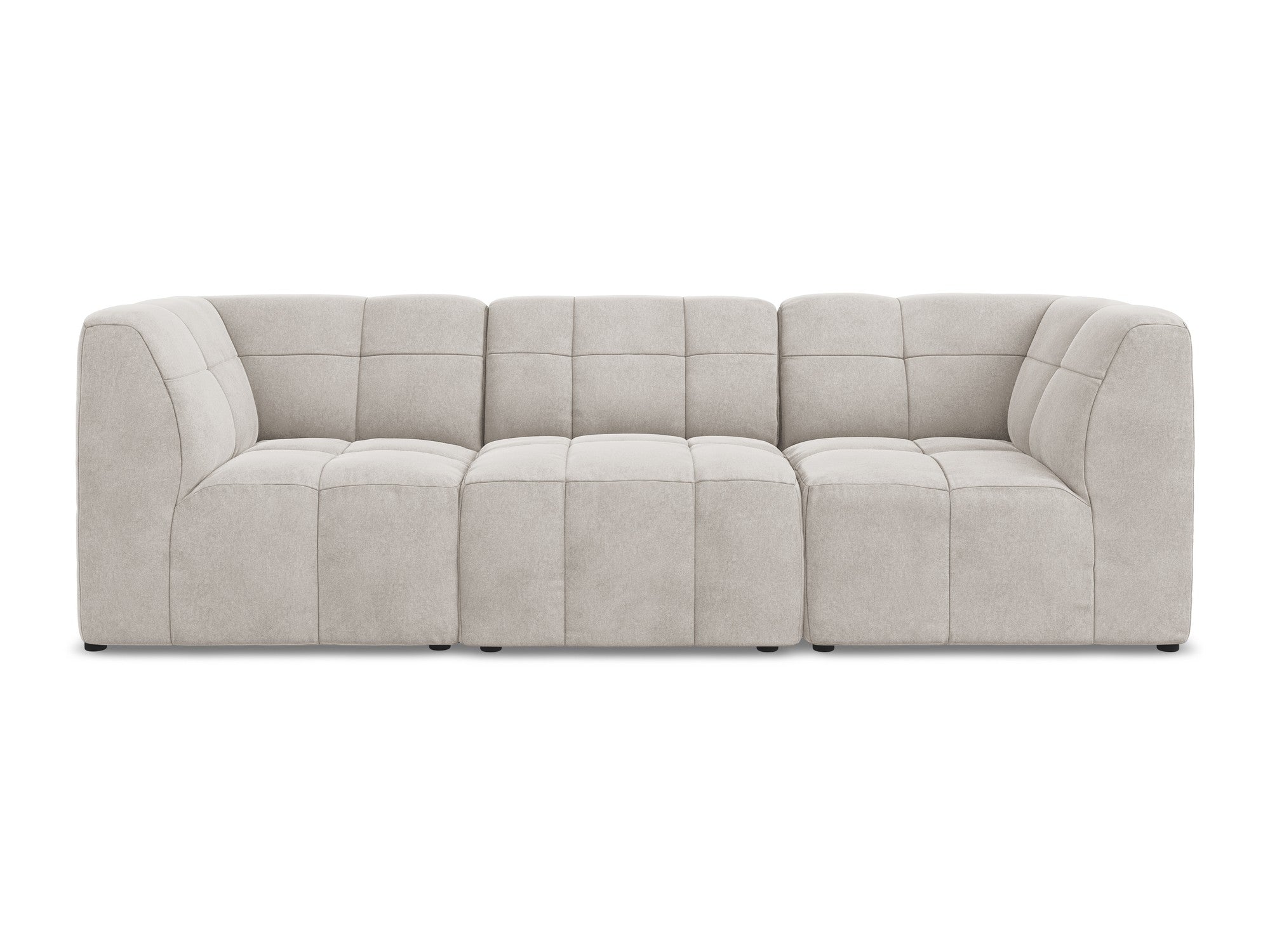 Modulares Samtsofa für 3 Personen ALOHA hellbeige