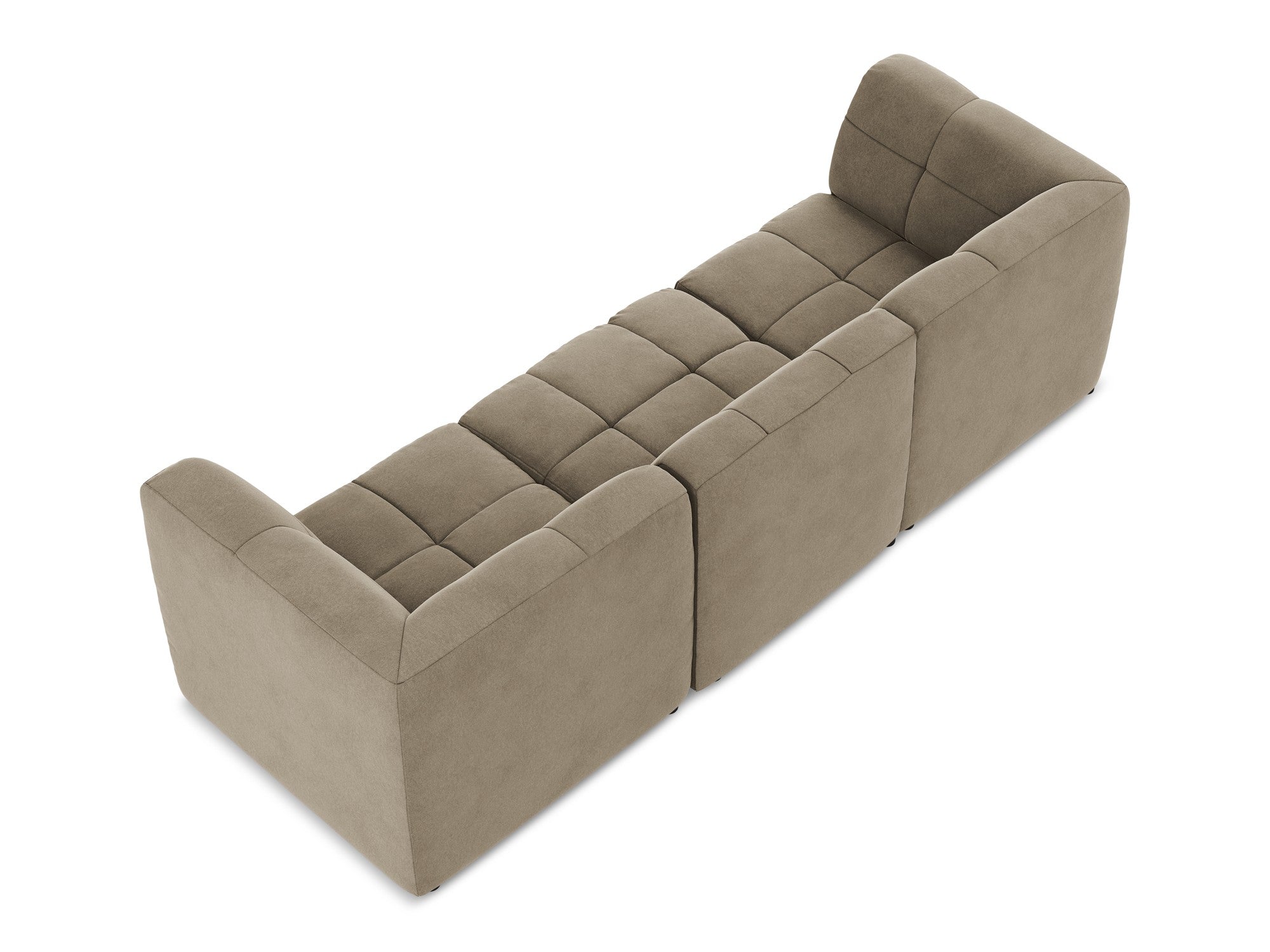 Beige 3-Seater Velvet Modular Sofa ALOHA