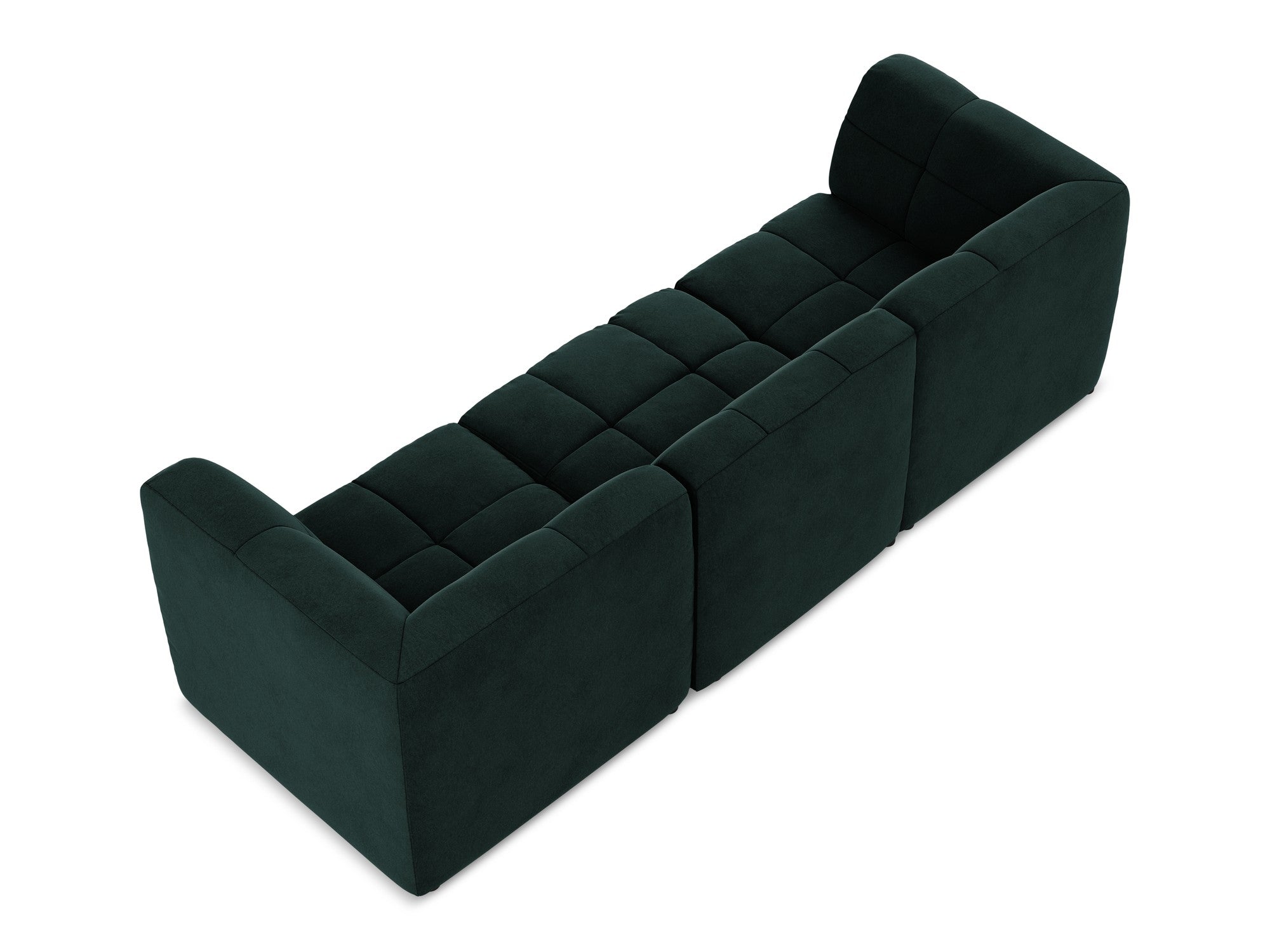 Velvet modular sofa for 3 people ALOHA gray-green
