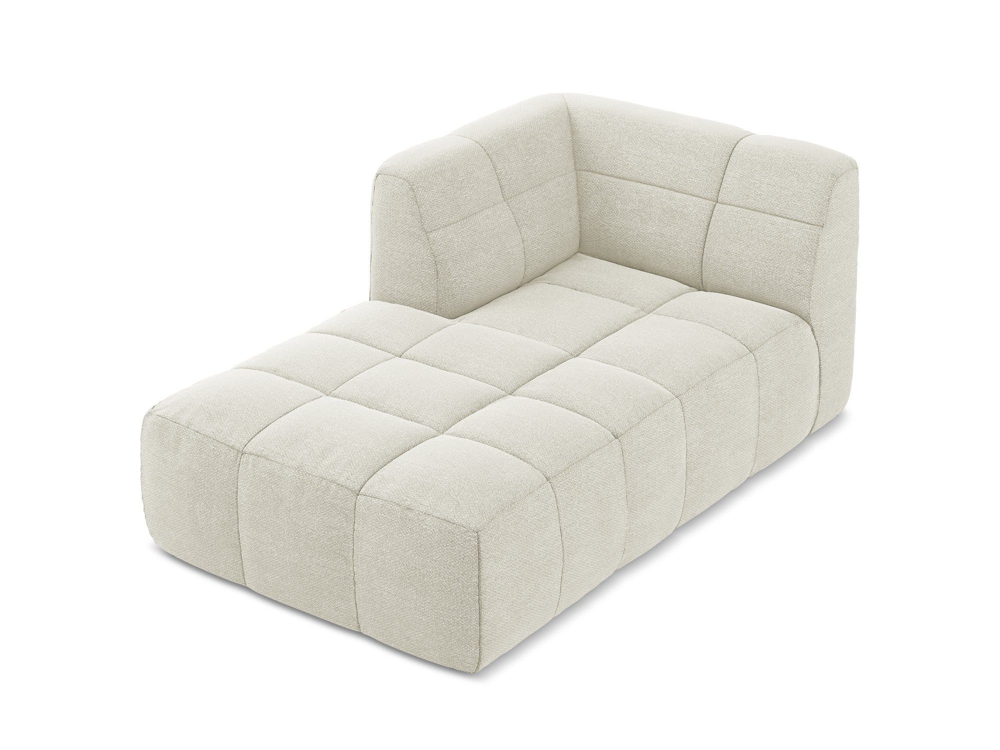 Left-facing ALOHA chaise lounge in sandy boucle