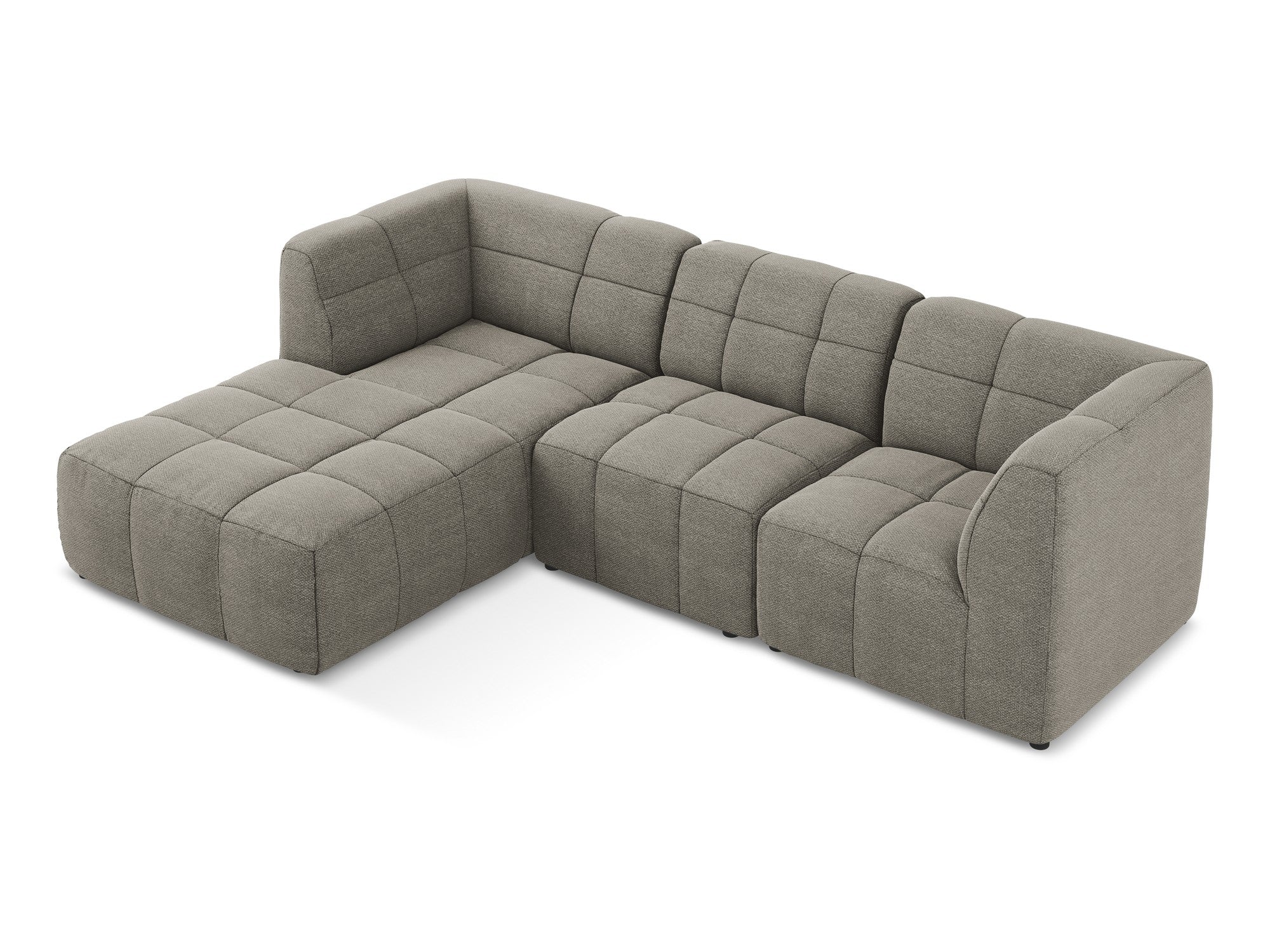 Left-facing modular sofa ALOHA in gray boucle, 3-seater