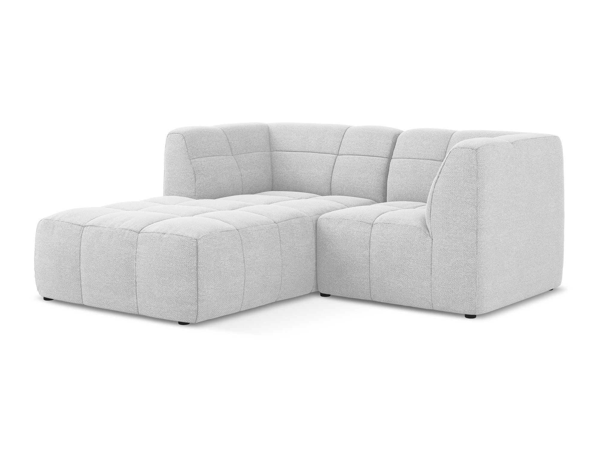 Modularer linksseitiger 2-Sitzer ALOHA silberner Boucle
