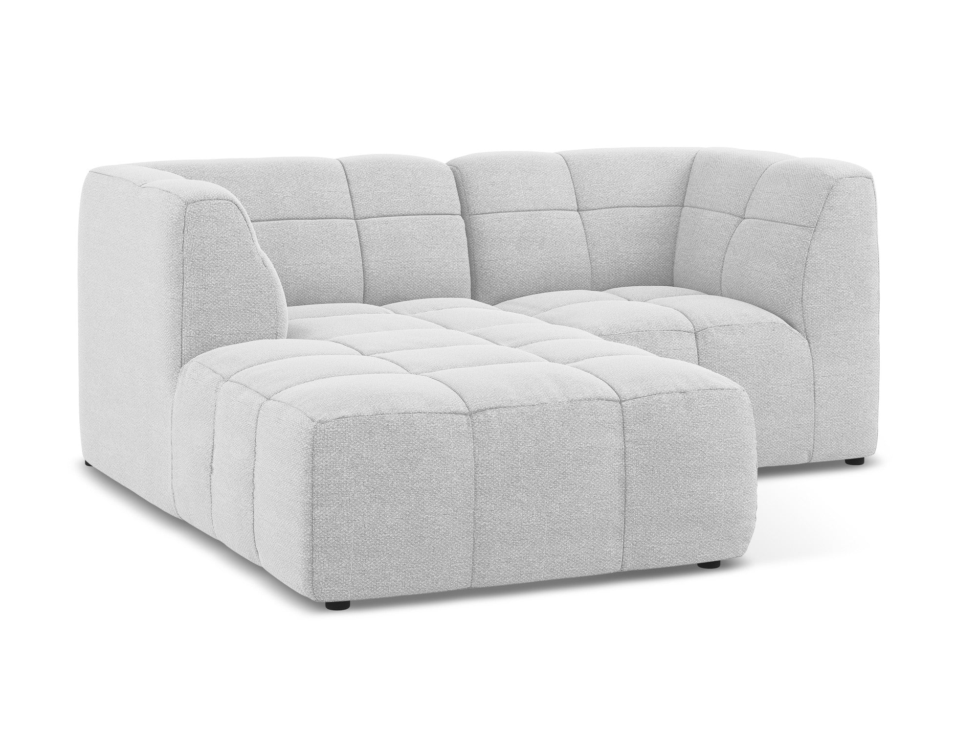 Modularer linksseitiger 2-Sitzer ALOHA silberner Boucle