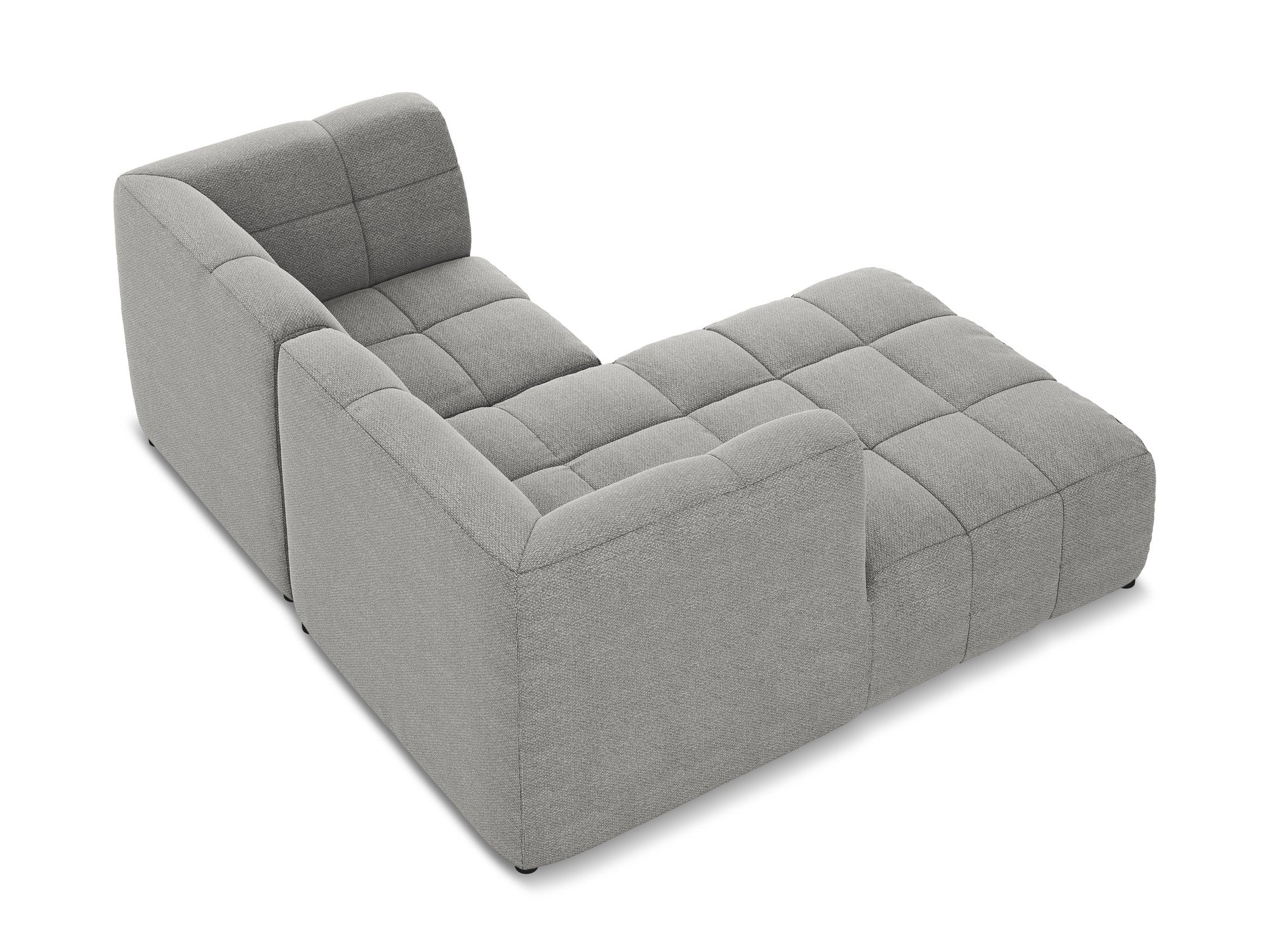 Modularer, linksseitiger 2-Sitzer ALOHA in hellgrauem Boucle