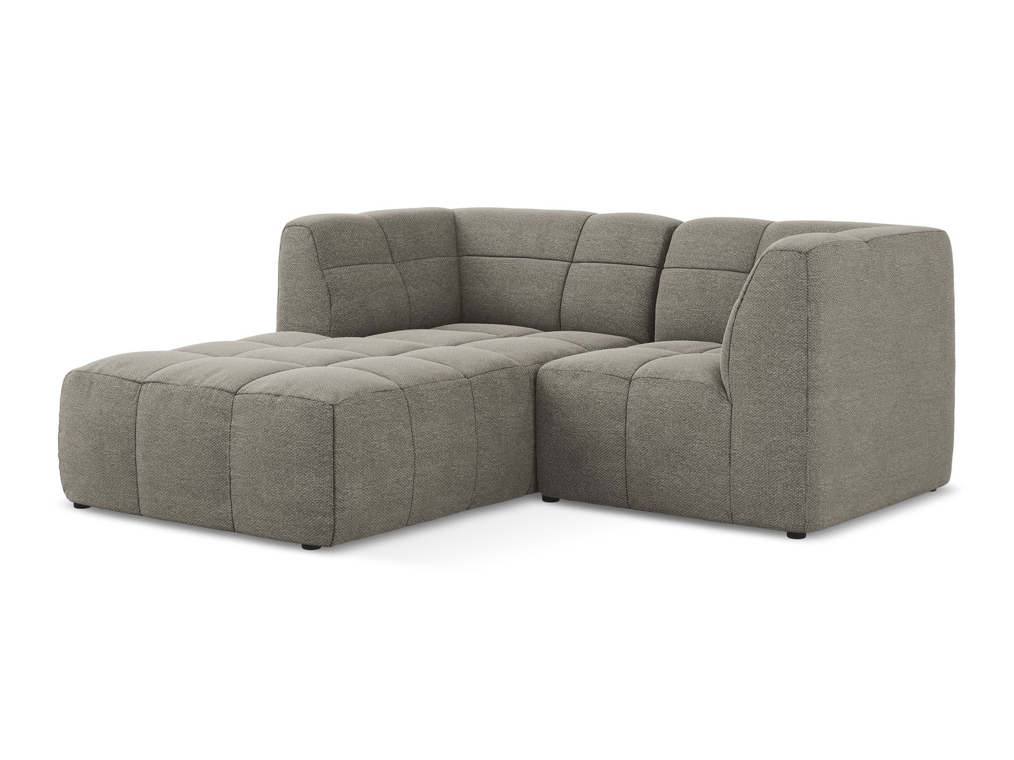 Modularer linksseitiger 2-Sitzer ALOHA in grauem Boucle