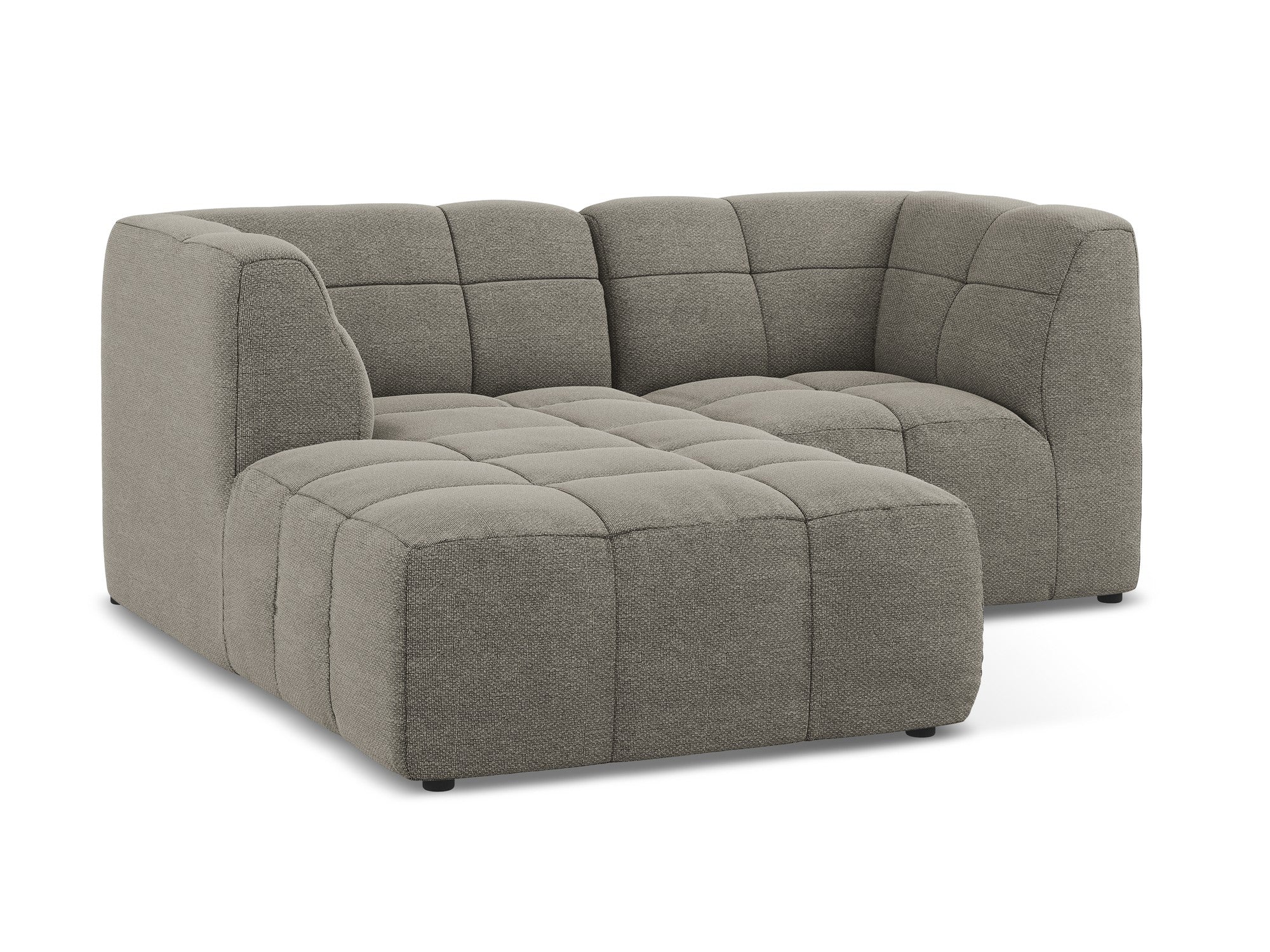 Modularer linksseitiger 2-Sitzer ALOHA in grauem Boucle