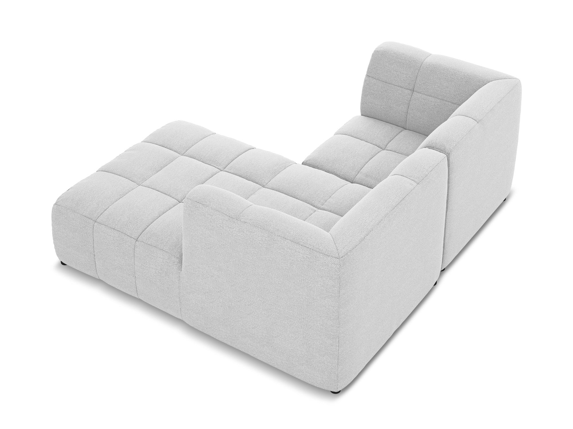 Modularer Ecksofa rechtsseitig 2-sitzig ALOHA silberne Boucle