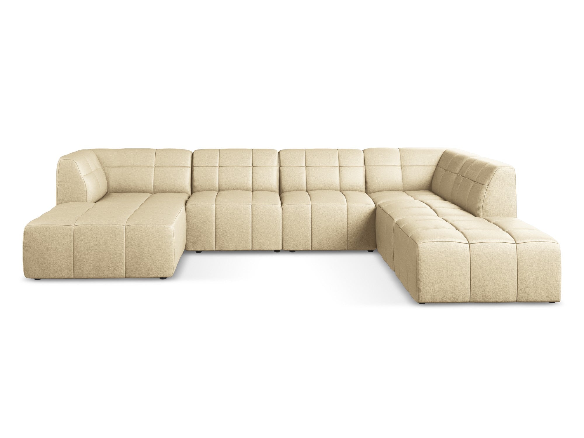 Modular Panoramic Corner Sofa ALOHA Beige Eco-Leather