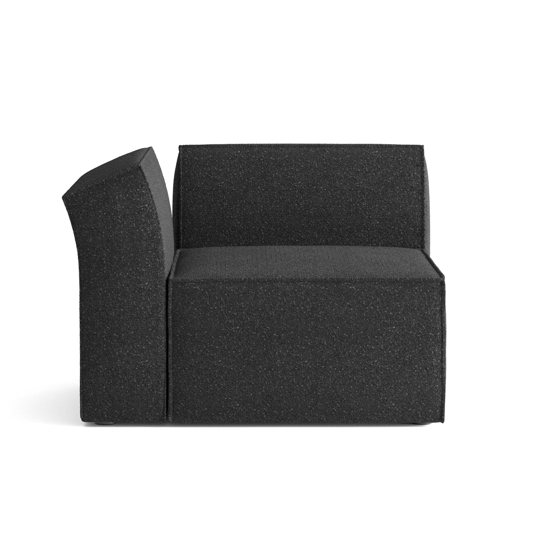Modulares Sofa ANDO - linkes schwarzes Boucle-Modul