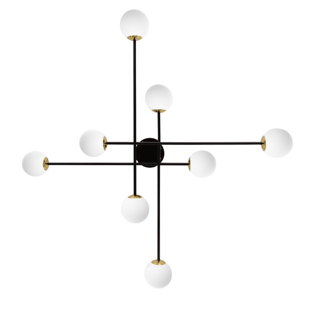 Deckenlampe ASTRA 8 schwarz mit Gold