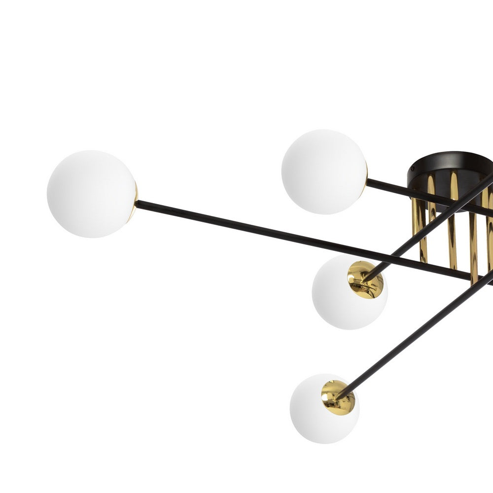 Deckenlampe ASTRA 8 schwarz mit Gold