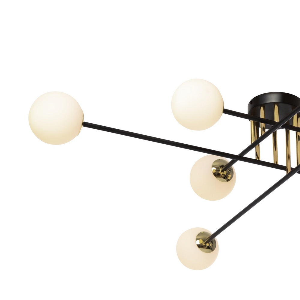 Deckenlampe ASTRA 8 schwarz mit Gold