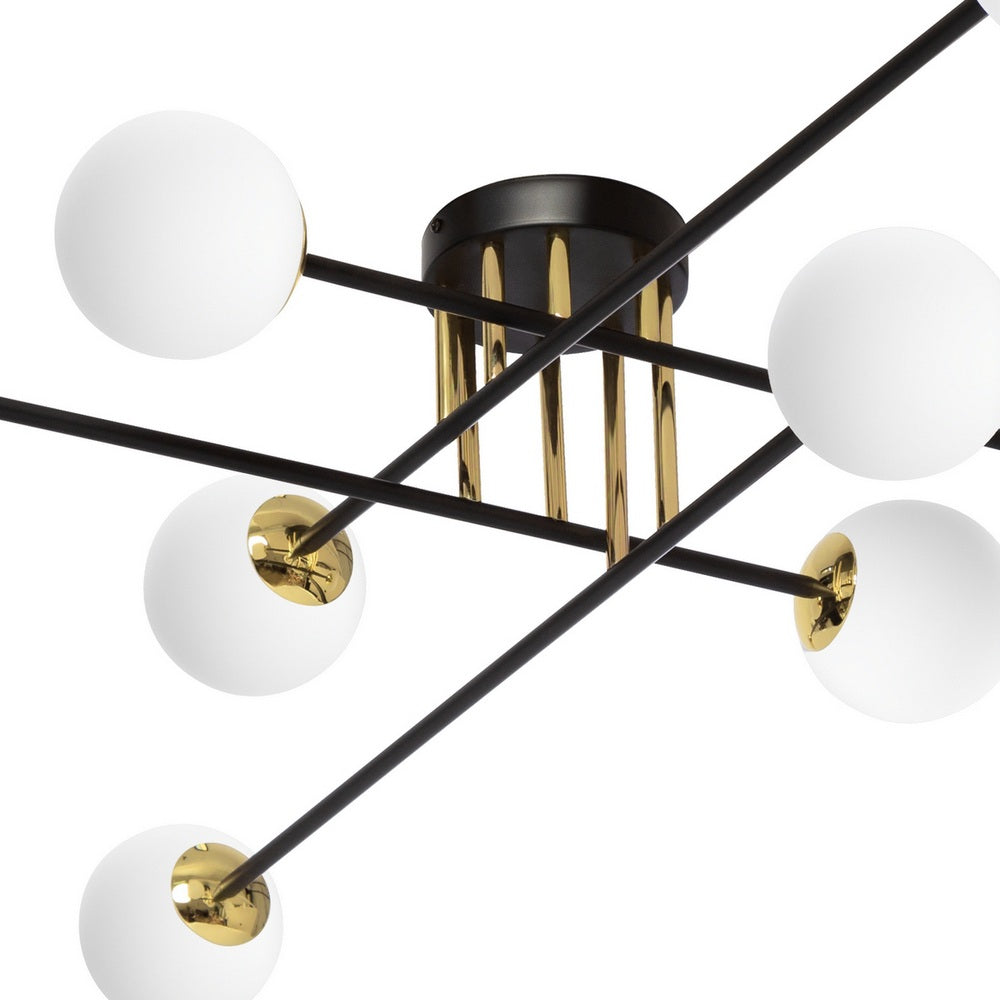 Deckenlampe ASTRA 8 schwarz mit Gold