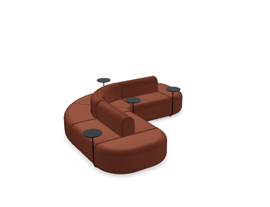 6-module corner sofa double upholstered artico