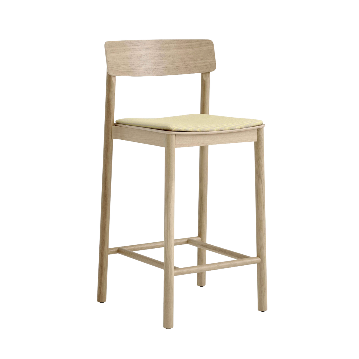 Hocker BETTY lackiertes Eichenholz mit gepolsterter Sitzfläche