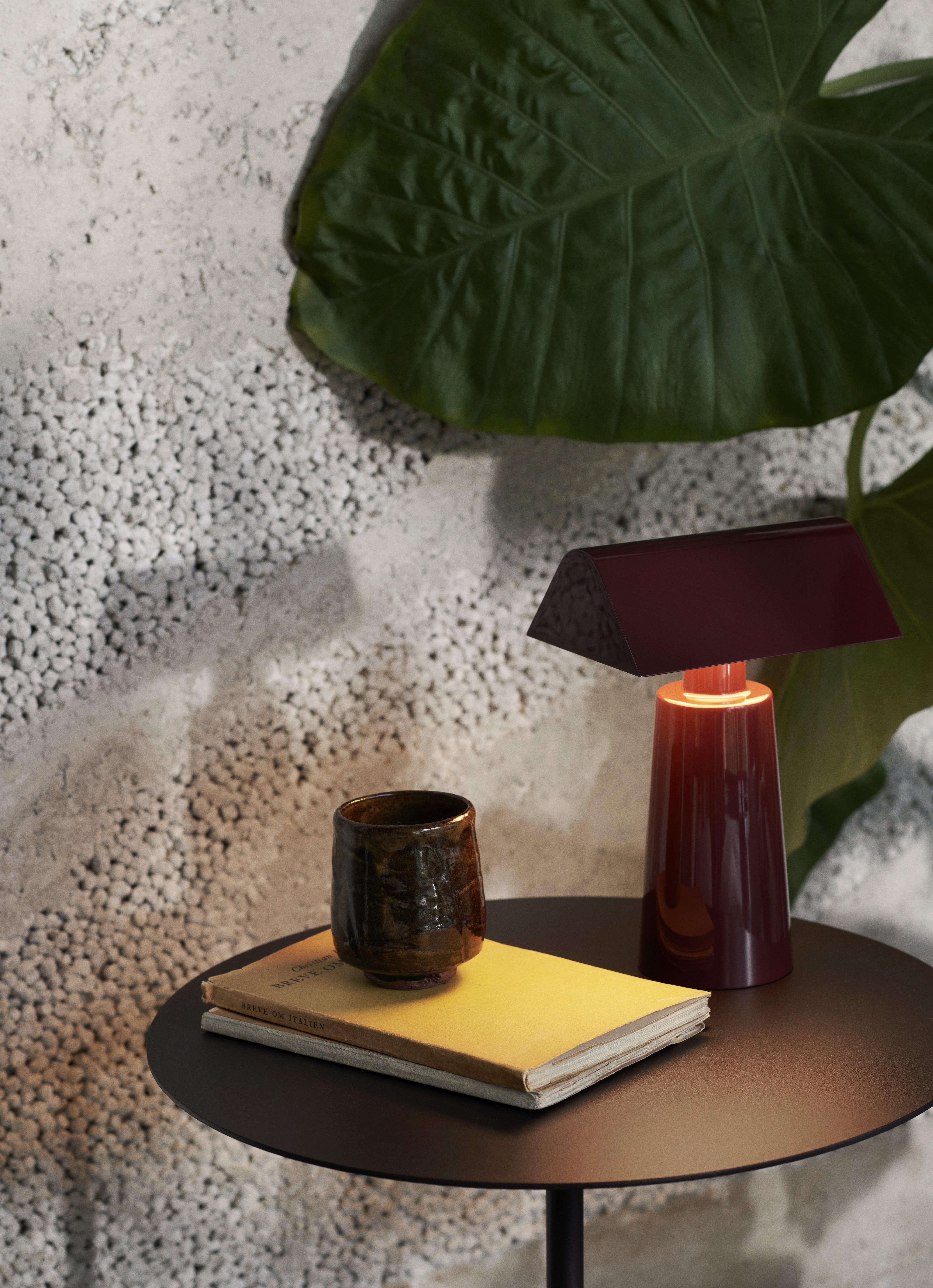 Tragbare Lampe CARET MF1 in Bordeauxrot